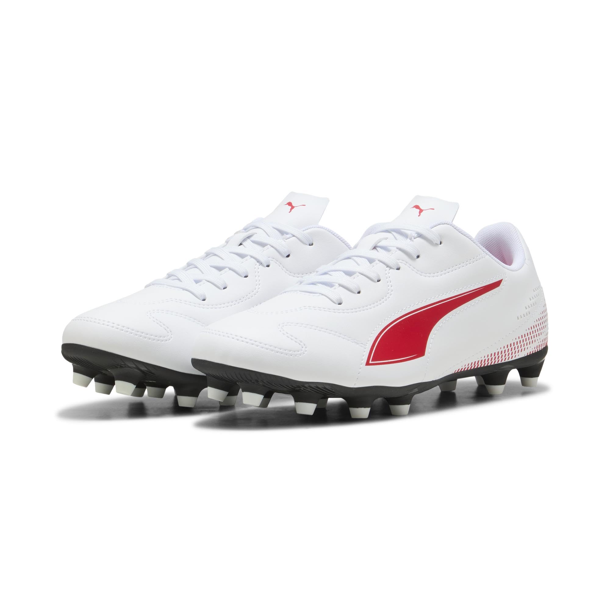 PUMA Men's Vitoria II Firm Ground/Artifical Ground Football Boots, PUMA White-PUMA Red, 8.5 UK
