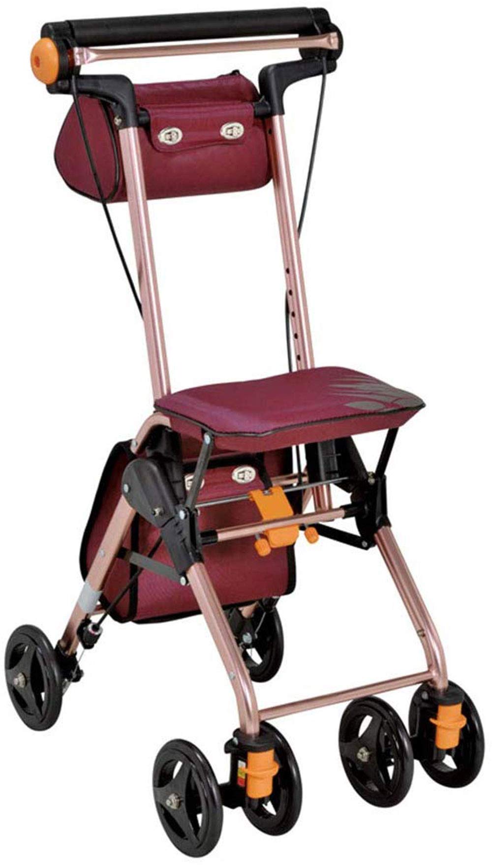 Składany Chodzik Typu Rollator, Lekki, Składany, Czterokołowy Chodzik Typu Rollator Z Wyściełanym Siedziskiem, Ergonomicznymi Uchwytami I Torbą Transportową, Pomoc W Ograniczonej Mobilności, Odpowied