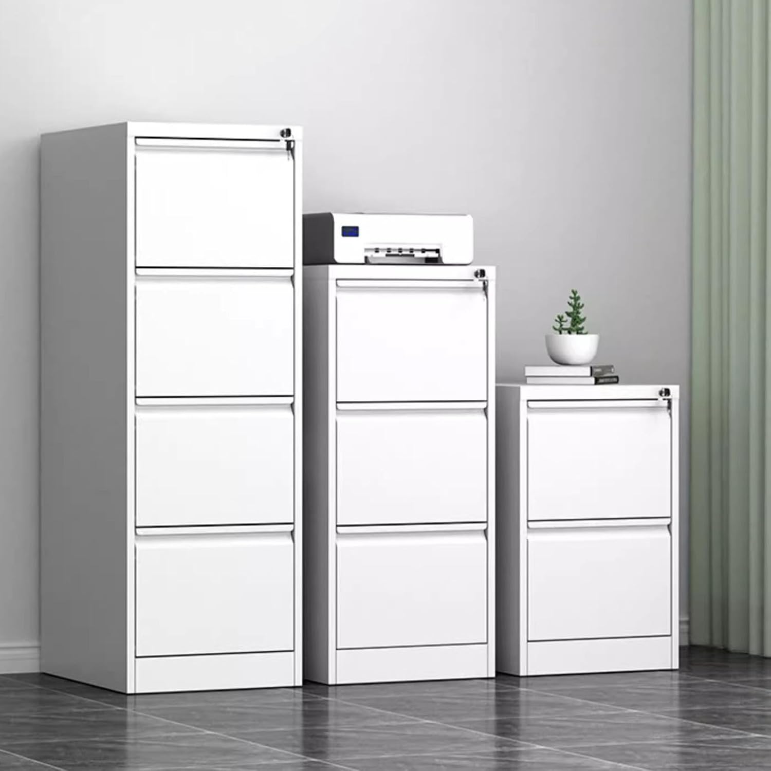 Industrial Style Metal Filing Cabinet with Lockable Tool Chest for Home Office Storage Solution,T-46×62×73cm