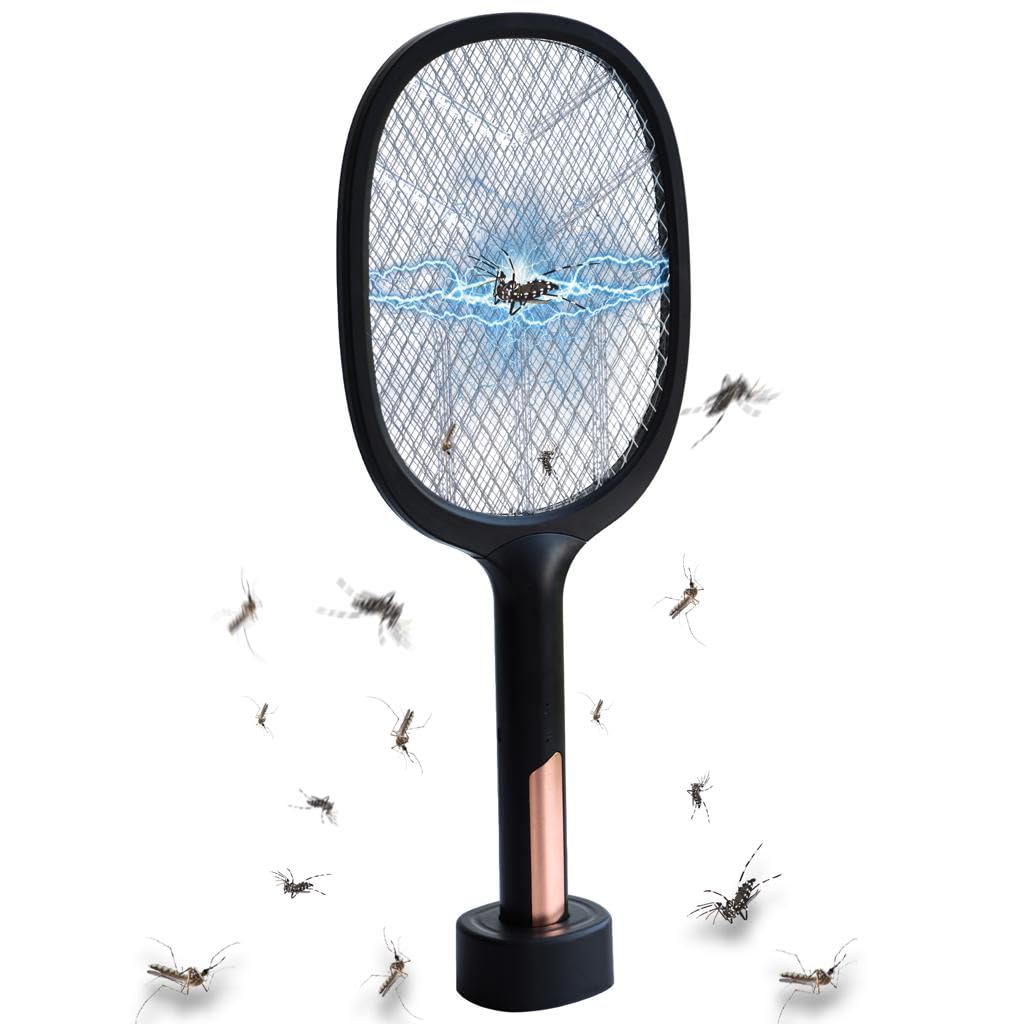 Dev Computer Mosquito Killer Racket Rechargeable Handheld Electric Fly Swatter Mosquito Killer Racket Bat with UV Light Lamp Racket USB Charging Base, Electric Insect Killer Killer Racket Bat (Small). (B0D9FMCV6X) Amazon Price History, Amazon Price Tracker