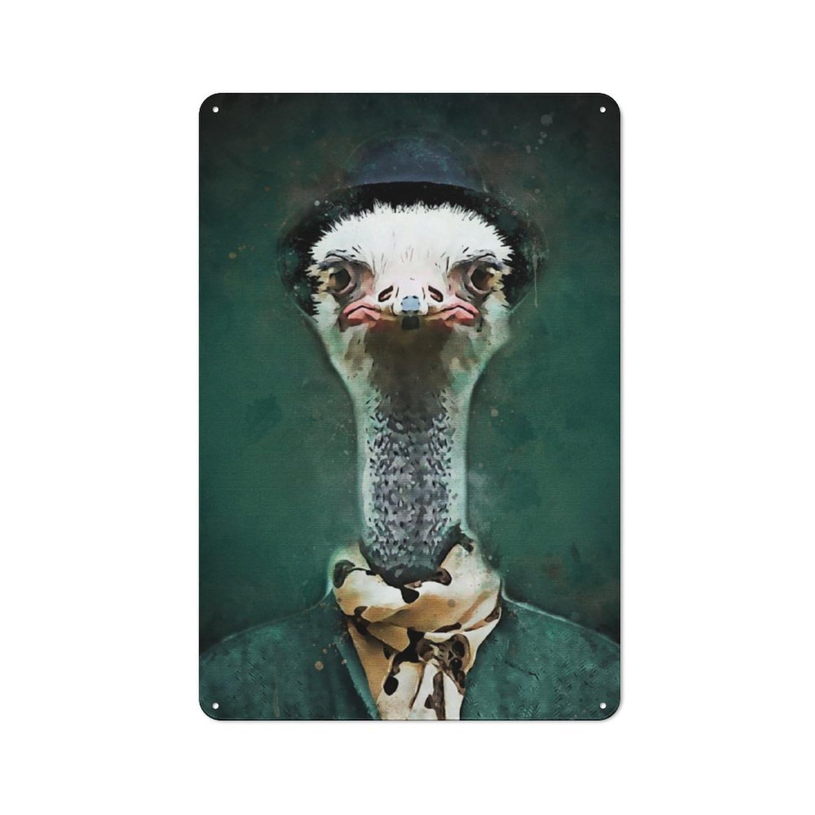 Junmoney Ostrich Fashion For Hobby Room Or Studio, Rustic Metal Sign 30X20cm, For Creative Interior Collectors Refreshing A Room In Autumn