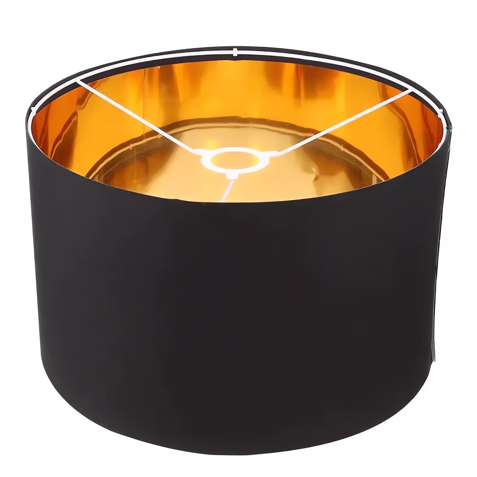 abat jour Tambour Moyen - 30 x 20 cm abat-jour Tissu Pour Plafond,Table,Suspendue,Lampadaire Lampadaire pour douille de lampe E27(Noir)