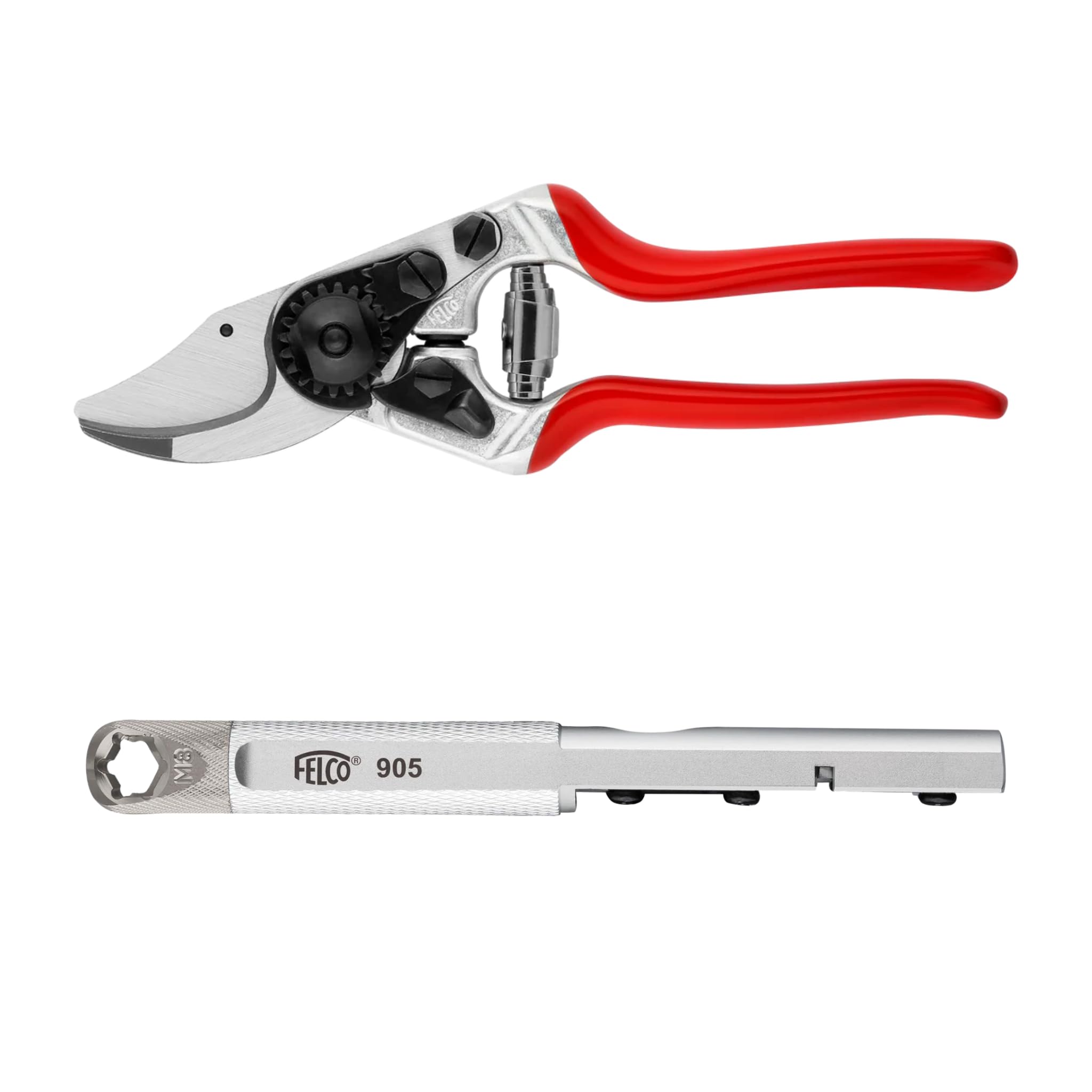 Sécateur FELCO 14 compact 18 mm + aiguiseur 905 : coupe Bypass nette et affûtage facile