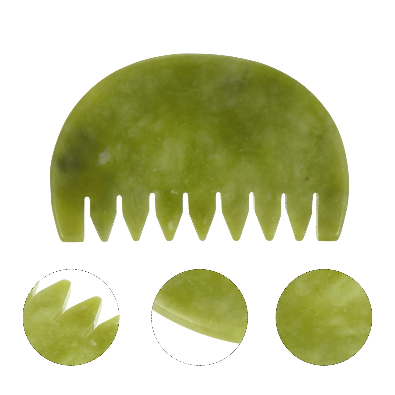 LALAFINA 3piezas Jade Stone Scraping Comb Para Masaje El Cabelludo Herramienta De Gua Natural Para Relajación y Masaje y Cuidado Personal