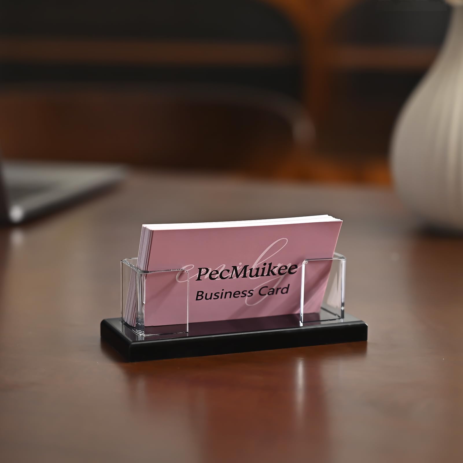 PecMuikee Soporte para tarjetas de visita para escritorio, soporte acrílico para tarjetas de visita, múltiples soportes para tarjetas de visita para oficina, exposición, hogar, restaurante, 1 ranura,