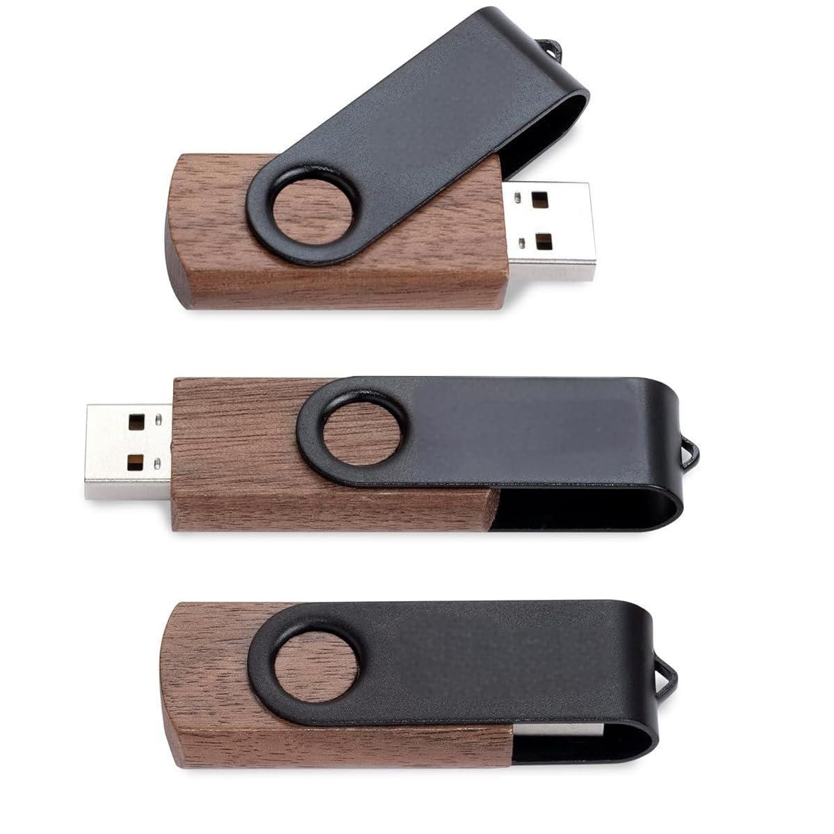 A Plus Memorias USB 3.0 de Alta Velocidad (5 Unidades) - Combinación Madera/Metal, Estilo Empresarial Oscuro (32, GB)