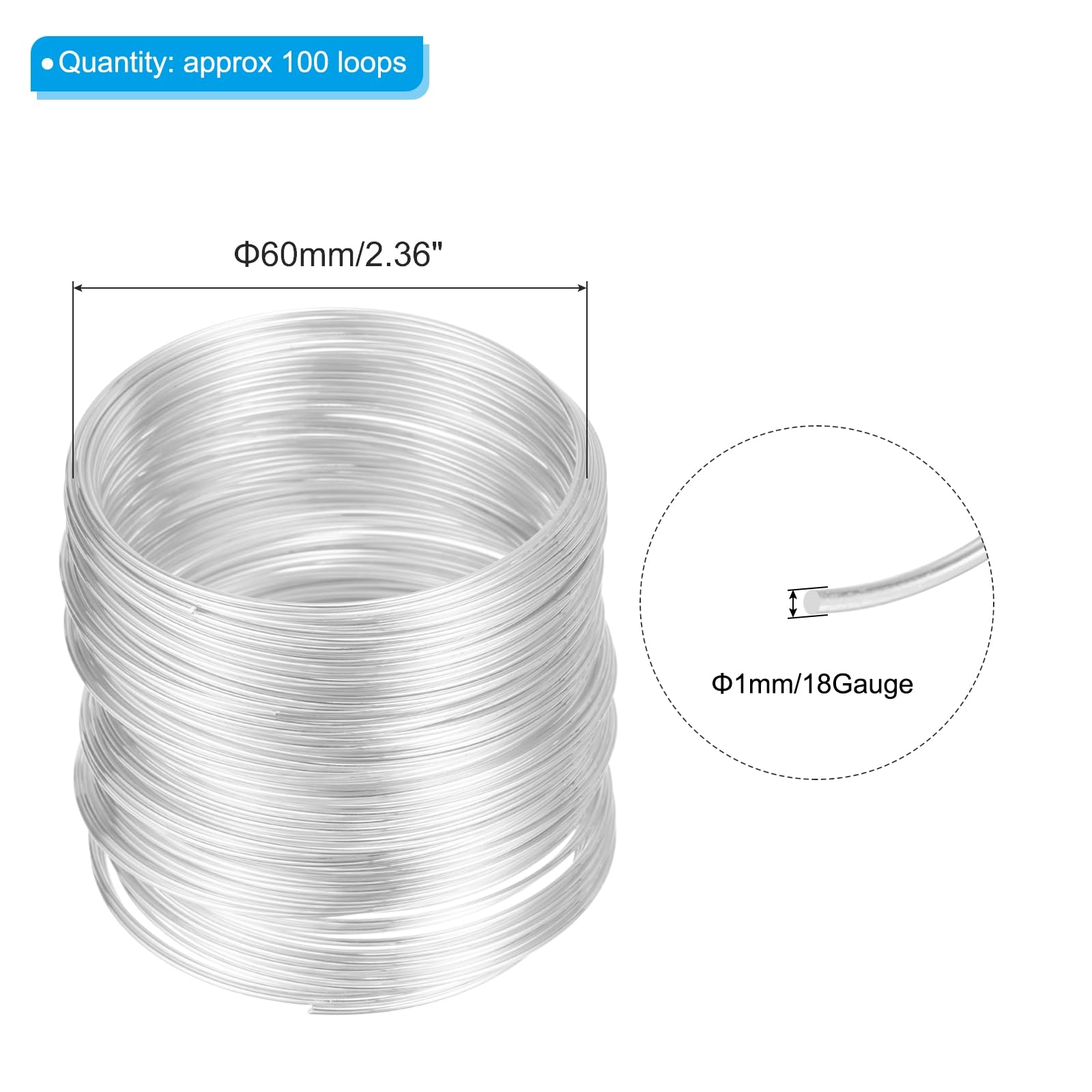 PATIKIL 100 Loops Memory Wire - Image 2