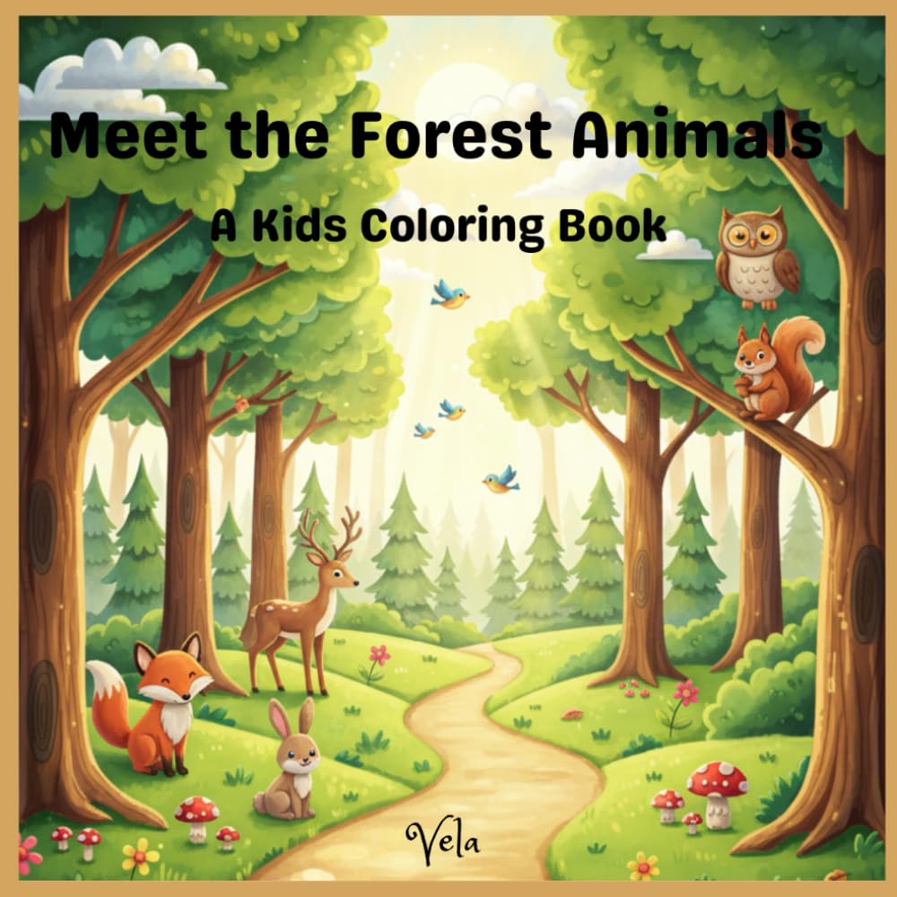 Meet the Forest Animals: A Kids Coloring Book