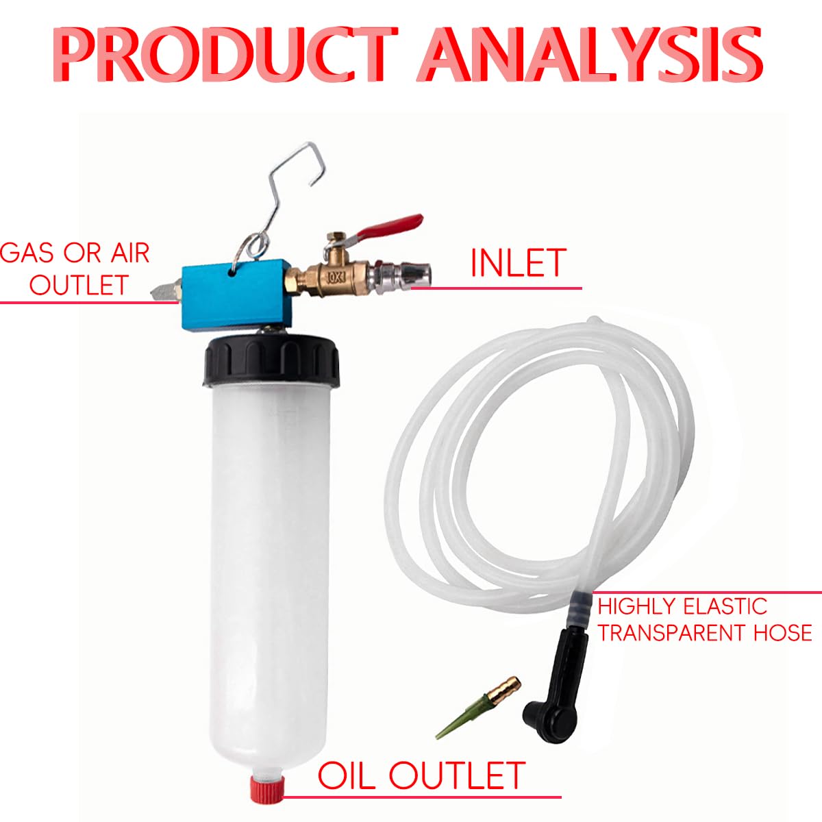 JNNJ Strumento per Lo Scarico del Liquido dei Freni, Strumento a Mano per Lo Spurgo Dell'olio della Pompa Automobilistica, Cambio Ed Il Drenaggio Dell'olio Dell'auto con Pompa di Aspirazione