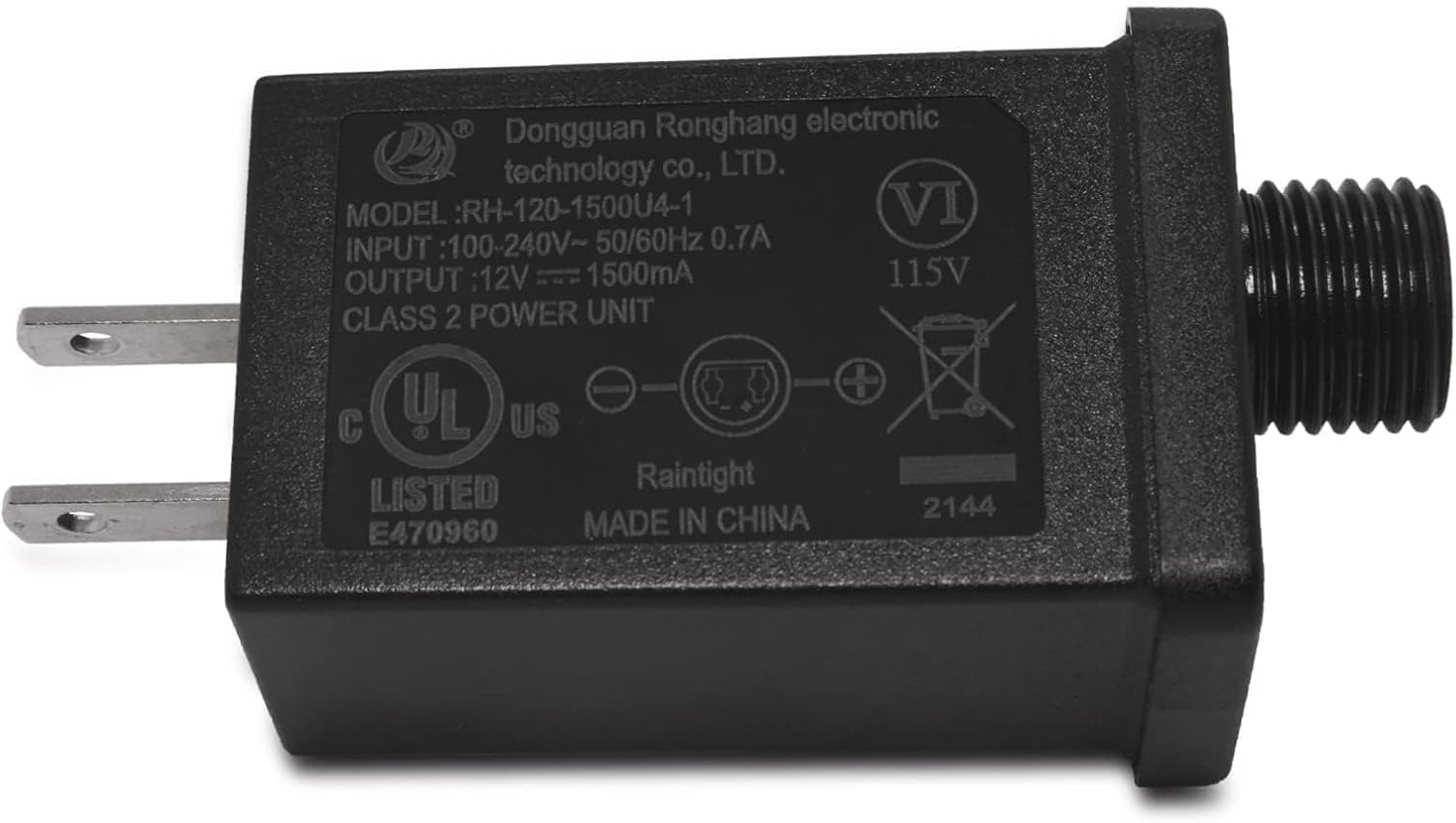 Replacement Christmas Inflatable Adapter, 1.5A 12V Class 2