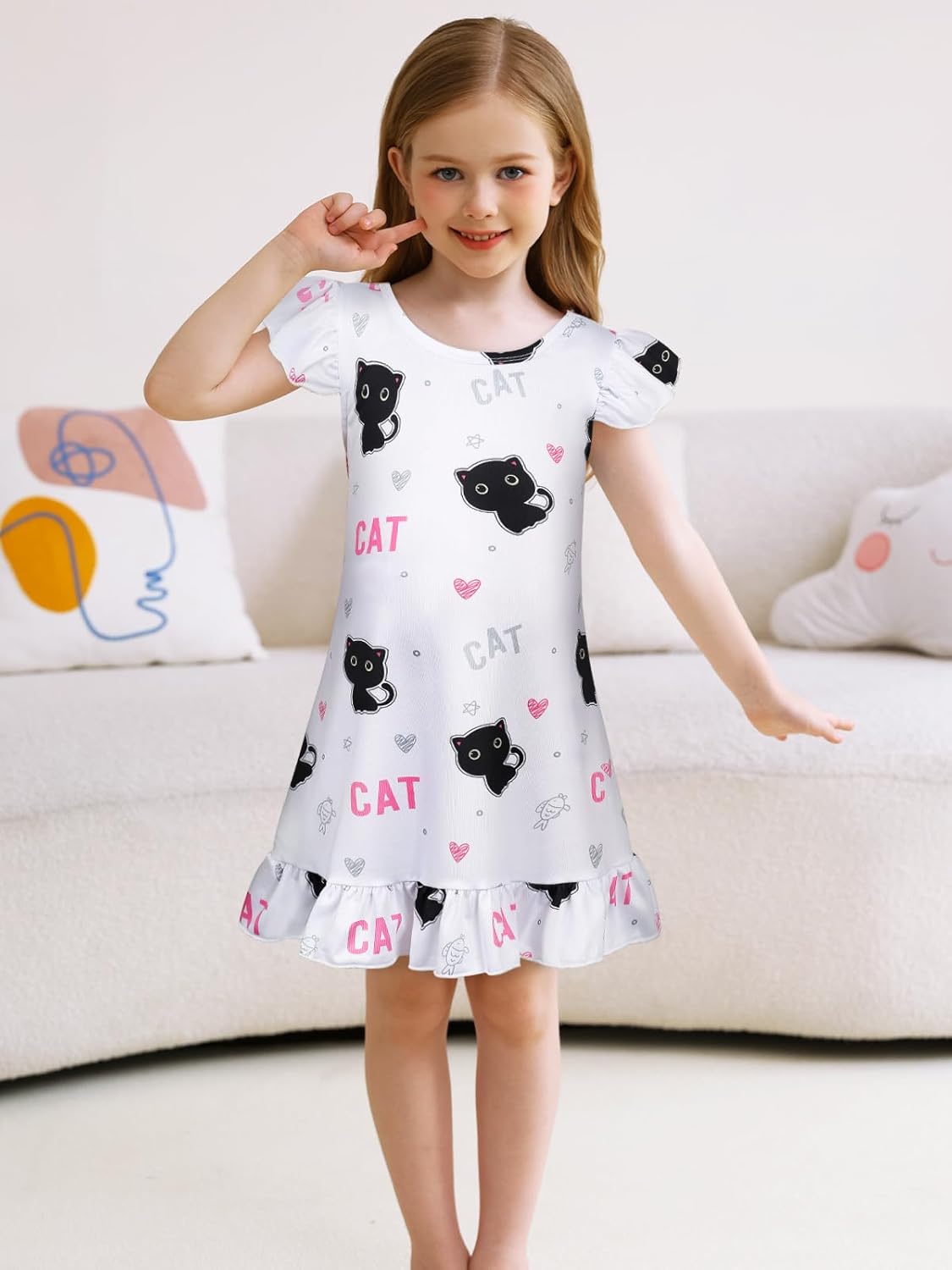 COTRIO Girls Nightgowns Toddler Unicorn Pajamas Kids Mermaid Sleepwear Night Dress Sleep Clothes Nightshirt Nightie - Image 2