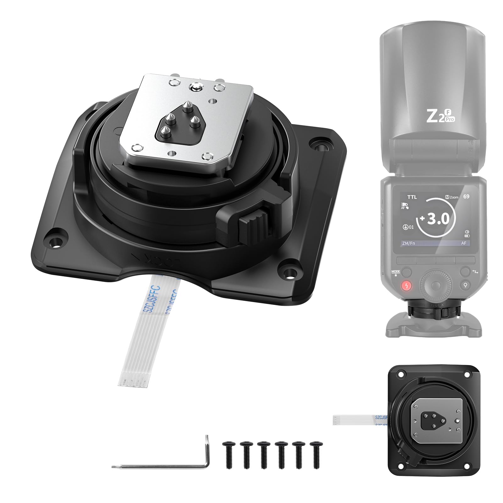 NEEWER Z2-F Replacement Hot Shoe Mount, Only for Z2-F/Z2Pro-F/Z2II-F Round Head Flash Compatible with Fujifilm Cameras, Speedlite Hot Shoe Adapter Repair Part with Upgraded Metal Contact Interface-picture-27