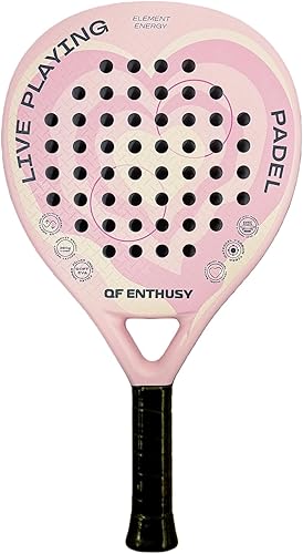 Pala de pádel para mujer, fibra de carbono - Raqueta de pádel ligera, serie Pádel, rosa, raqueta para principiantes