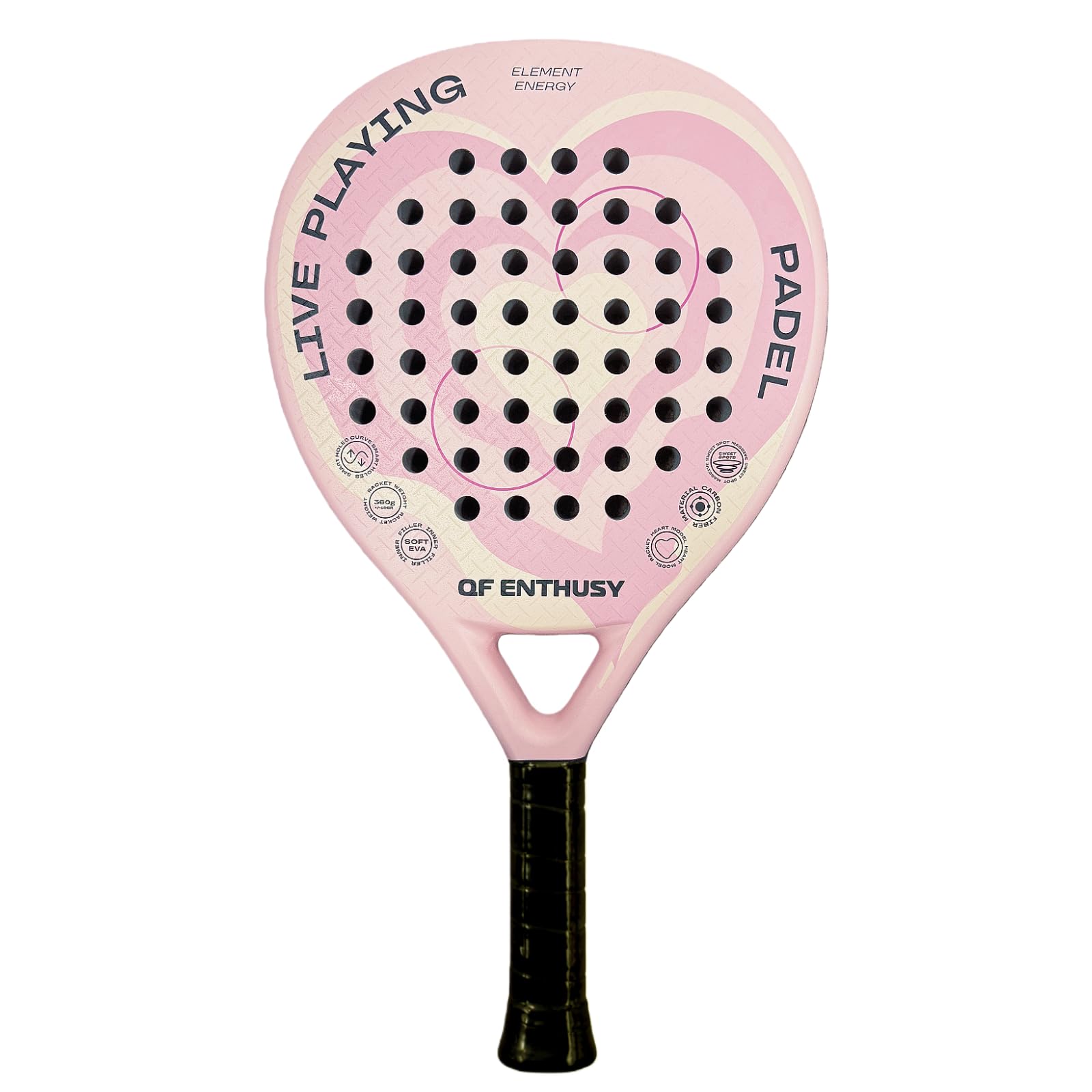 QF ENTHUSY Padel Racket, Carbon Fiber Surface Padel Racquet,