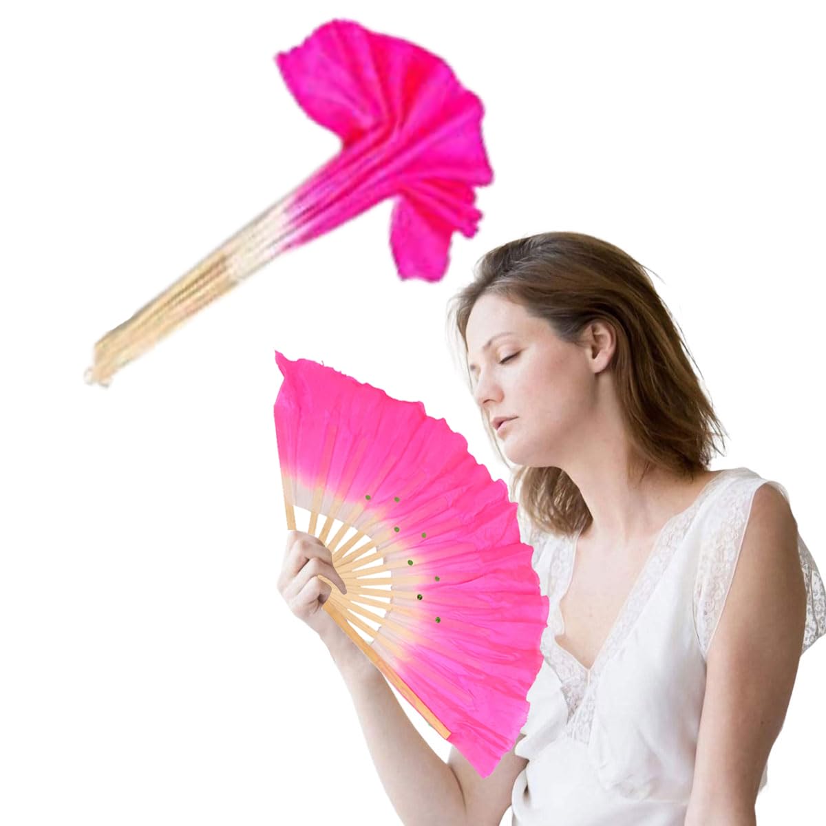 Sage Square Folding fan is Lightweight, Foldable & Eco-Friendly for Convenient Cooling Anywhere Stay Cool in Style, Easy-to-use, Portable,Elegant design, Perfect for Outdoor Activities (Pink)