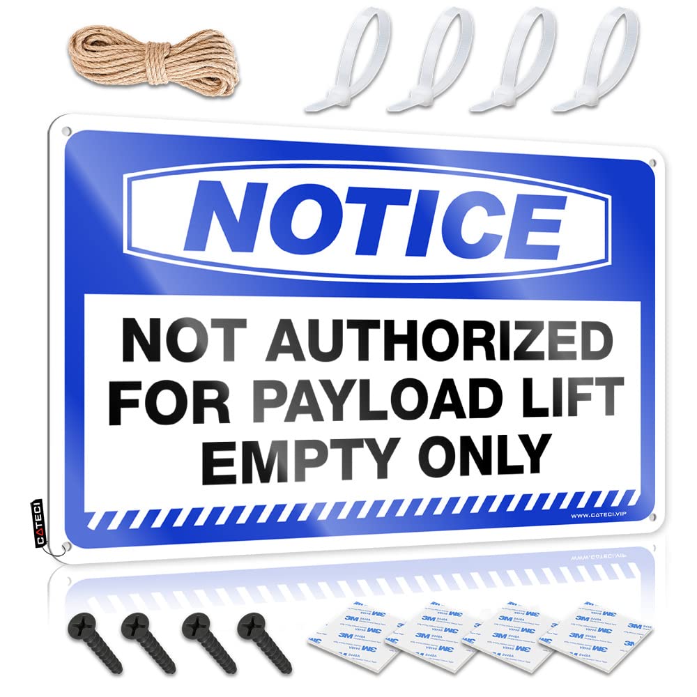 HELIOFORGE Funny Signs Billiard Notice Not Authorized For Payload Lift Empty Only Tin Sign Tin Sign Funny Sign Decor(30X40CM)