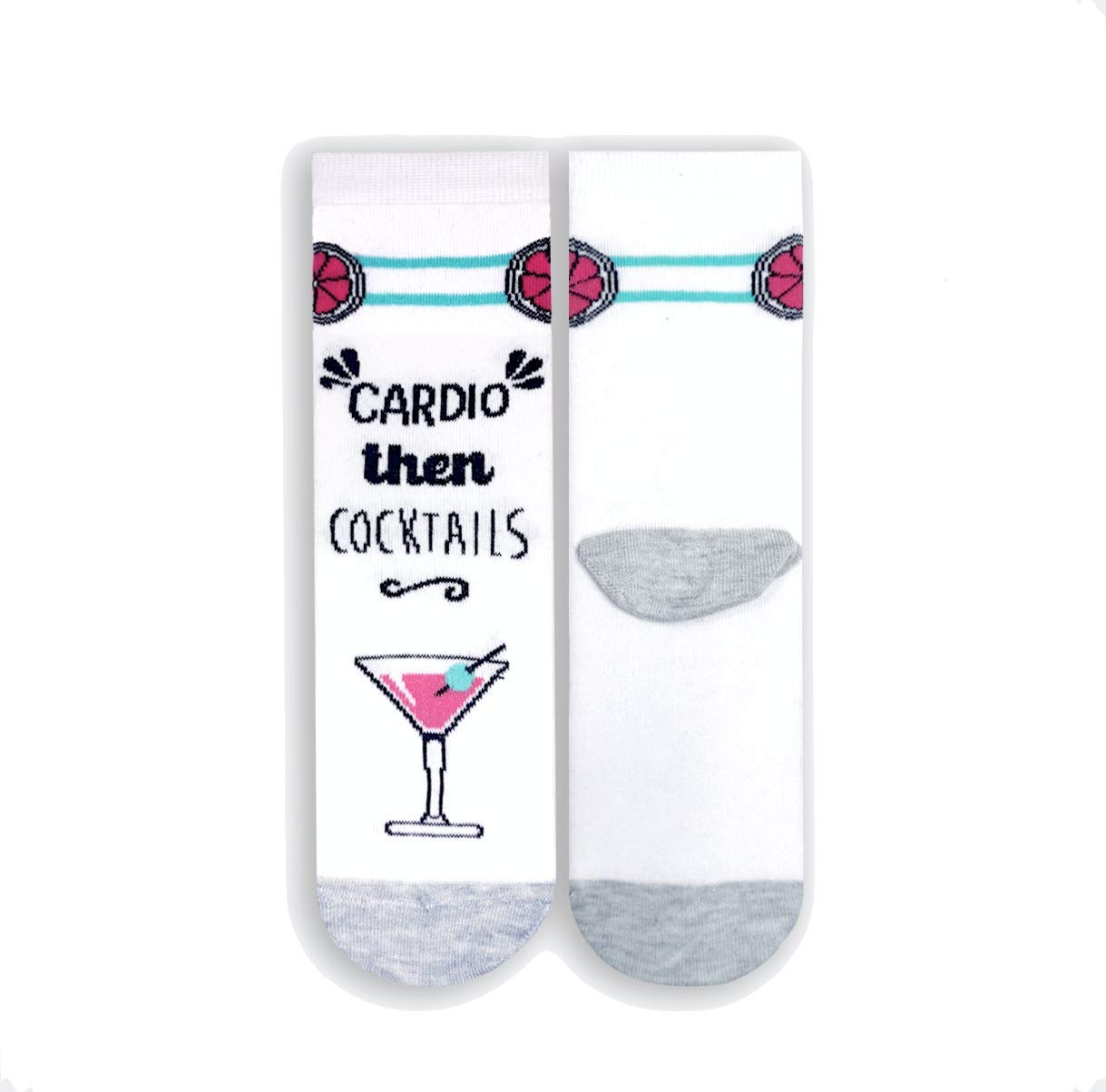 Ladies Cardio Then Cocktails Socks | Gift | 1 Pair | Cotton Rich Socks | Premium Socks | Novelty | Gifts
