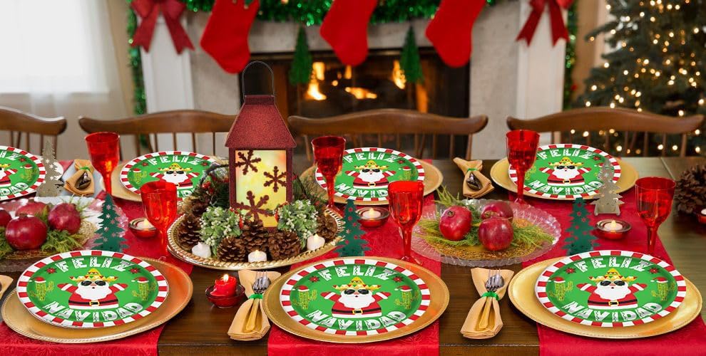 Miniatura 4 de Platos de Feliz Navidad, decoraciones de Navidad, decoraciones de Navidad mexicanas, decoraciones de Navidad españolas, DZ Feliz Navidad,