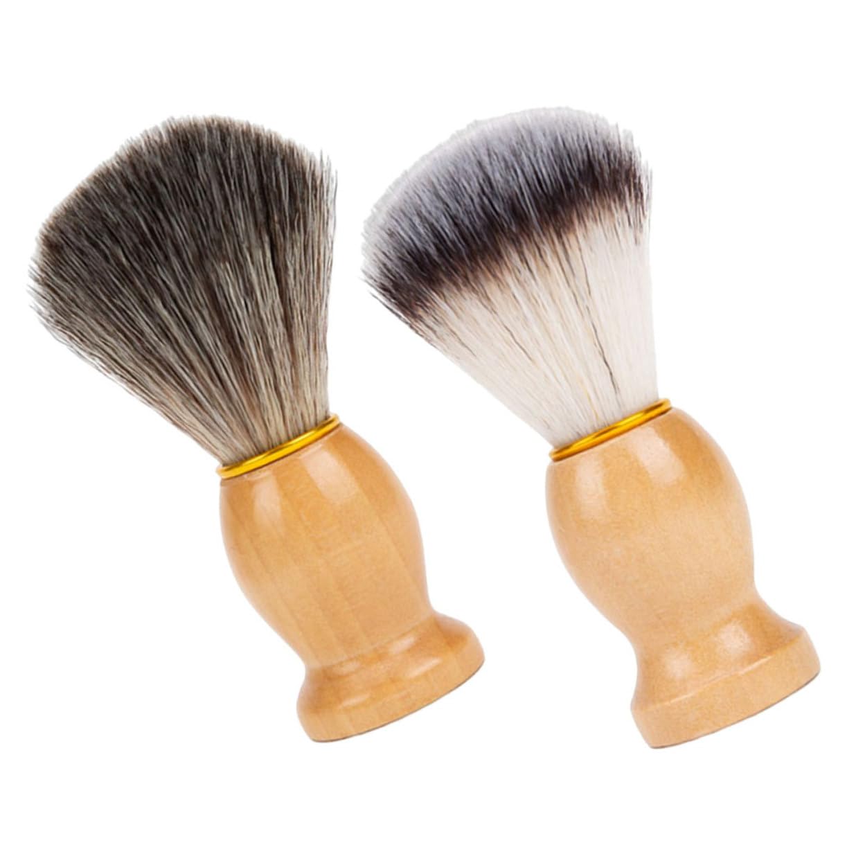 Mikinona Barber Shaving Brush 2 Pcs Men's Soft Nylon Hair Brush for Facial Cleansing