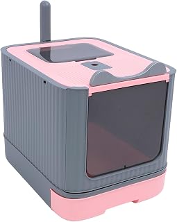 Cat Litter Box with Scoop, Large Capacity Fully Enclosed Cat Litter Box, Drawer Style Plastic Top Entry Cat Litter Box Odor Control Covered Kitty Litter Box for Home, Easy to Clean