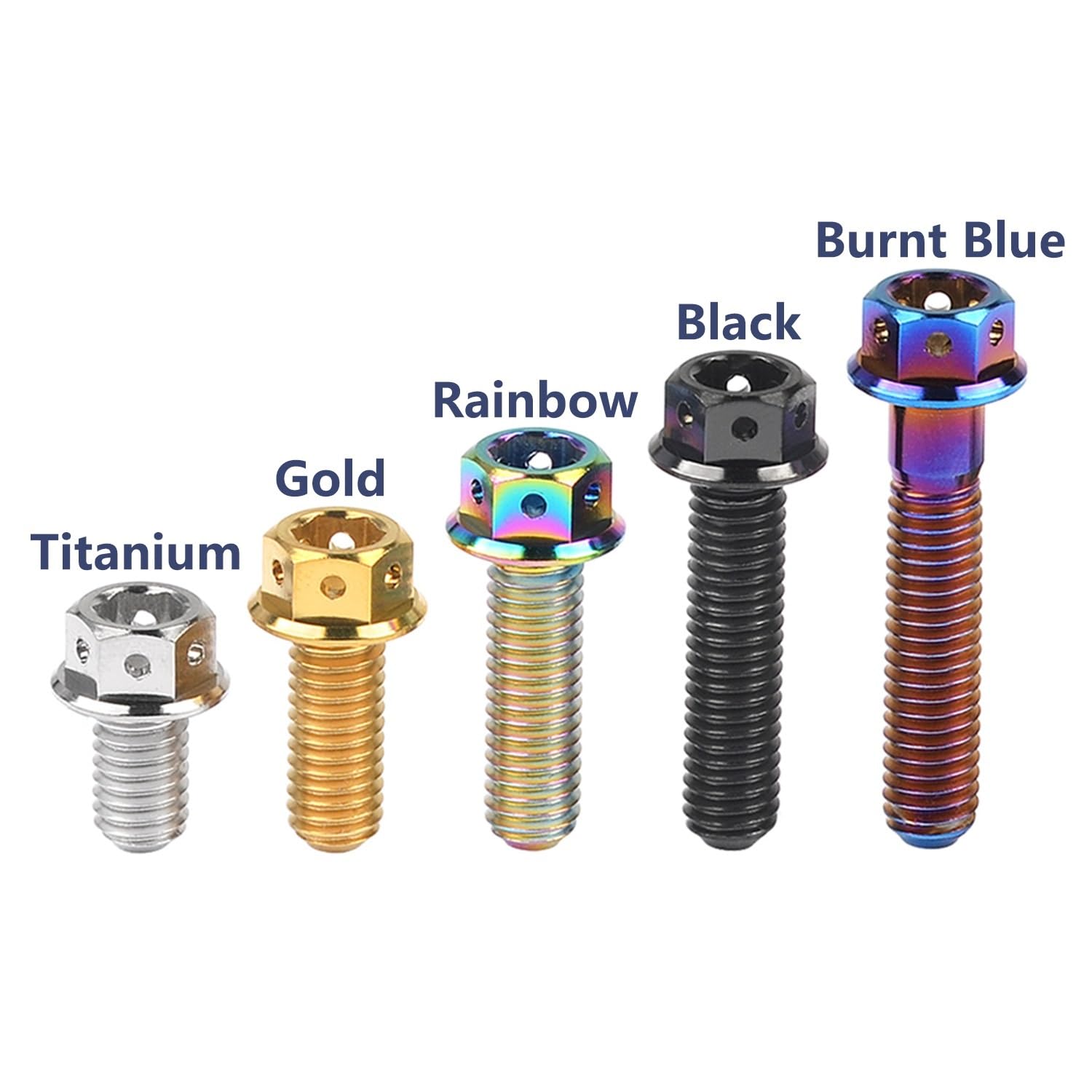 4 Stück Titanschrauben M6x10 15 20 25 30 35 40 45 50 55 60 mm(Titanium,55MM M6)