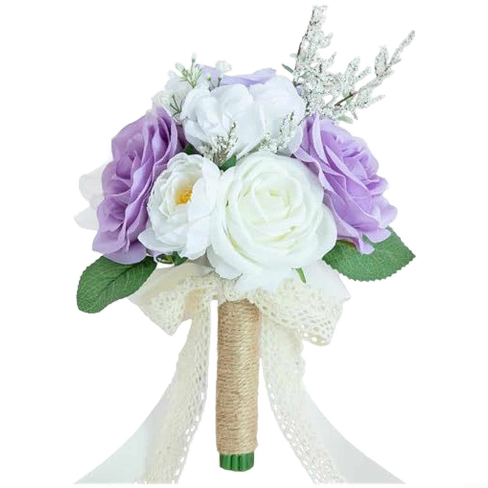 Ramo de rosas artificiales moradas para novia adornos de boda y decoración de casa
