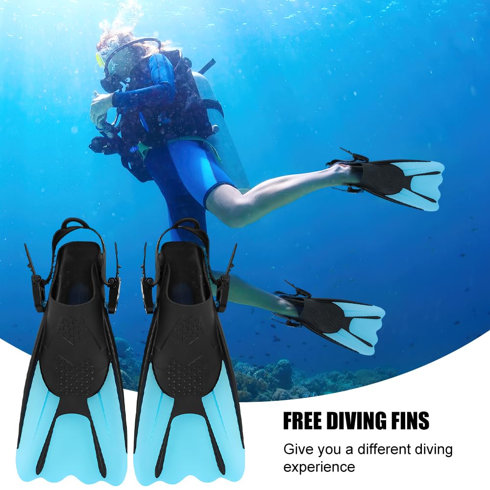 Schnorchelflossen, Verstellbare Schwimmflossen Gr.34-38, Unisex Taucherflossen für Kinder & Erwachsene, Kurze Flossen Kinder Erwachsene Verstellbare Flossen für Schwimmen und Schnorcheln