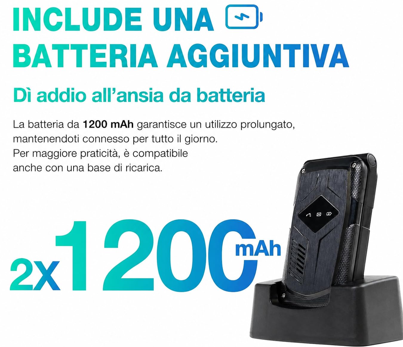 AGM M10 Flip - Telefono Cellulare Robusto 4G Dual Sim
