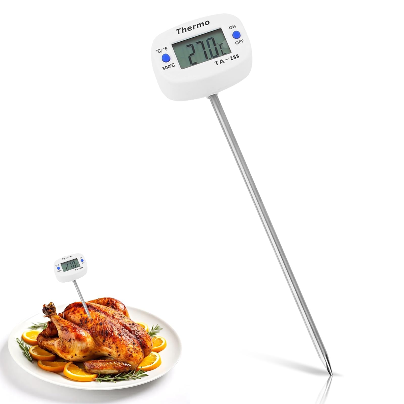 Termometro per latte, Multiuso Termometro digitale con sonda lunga per Liquido, Candela, Cibo, Carne