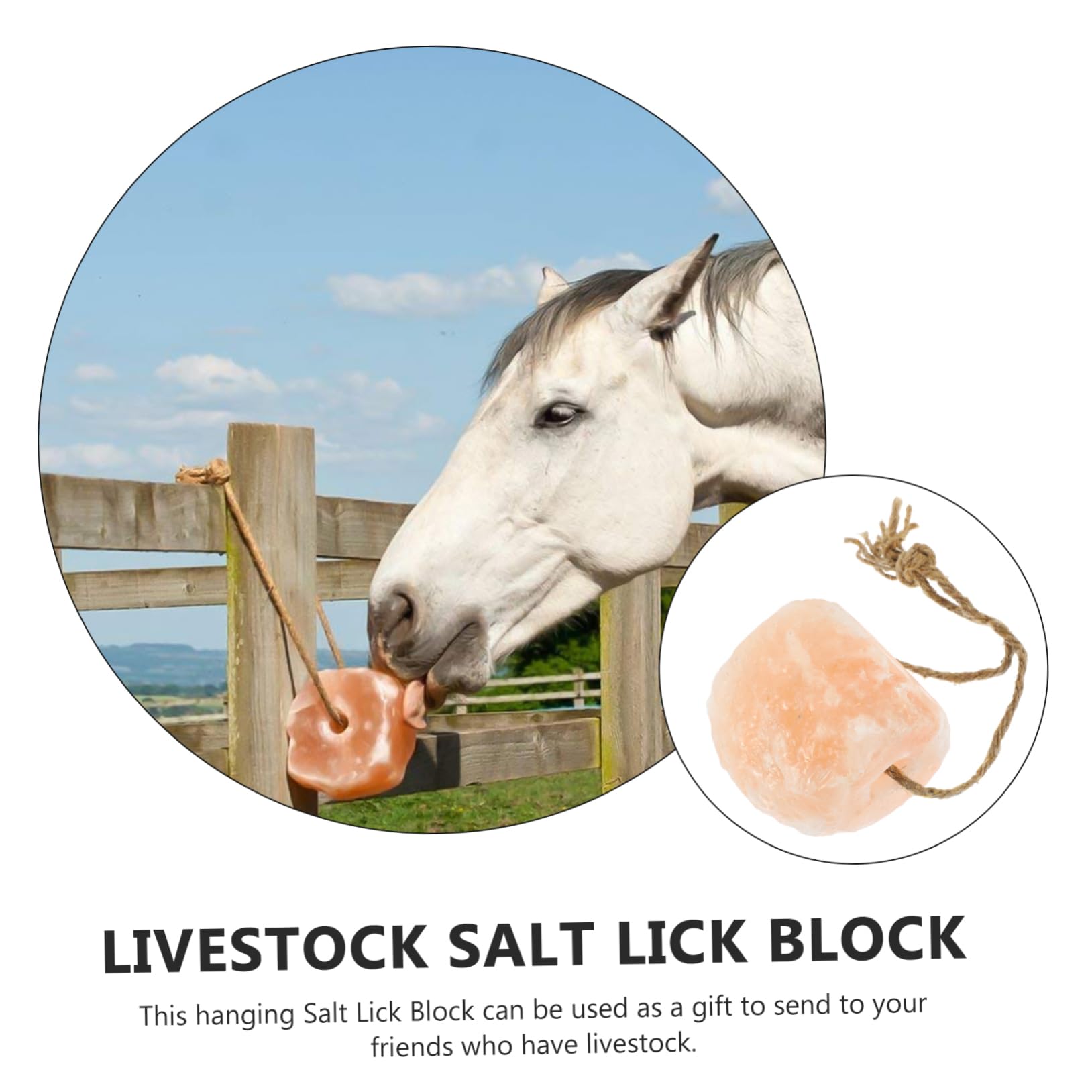DOITOOL Bloque Mineral Para Ganado Bloques Naturales Para Lamer Colgante Suministro De Granja Para Caballos Vacas Ovejas
