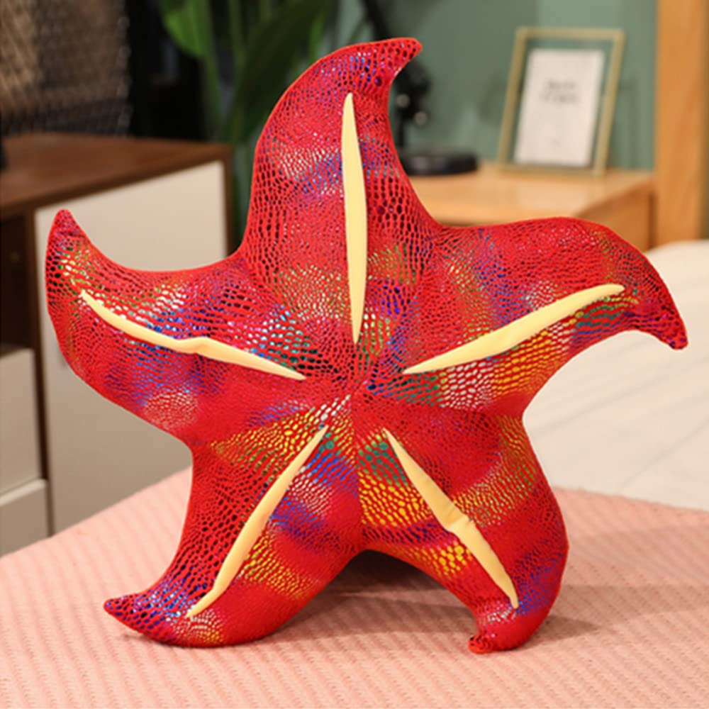 XIZHIRealistic Starfish Stuffed Marine Animal Plush Toy Cute Stuffed Animals Plush Doll for Adults and Kids Plush Pillow The Perfect Holiday Gift-16 1/2" Red