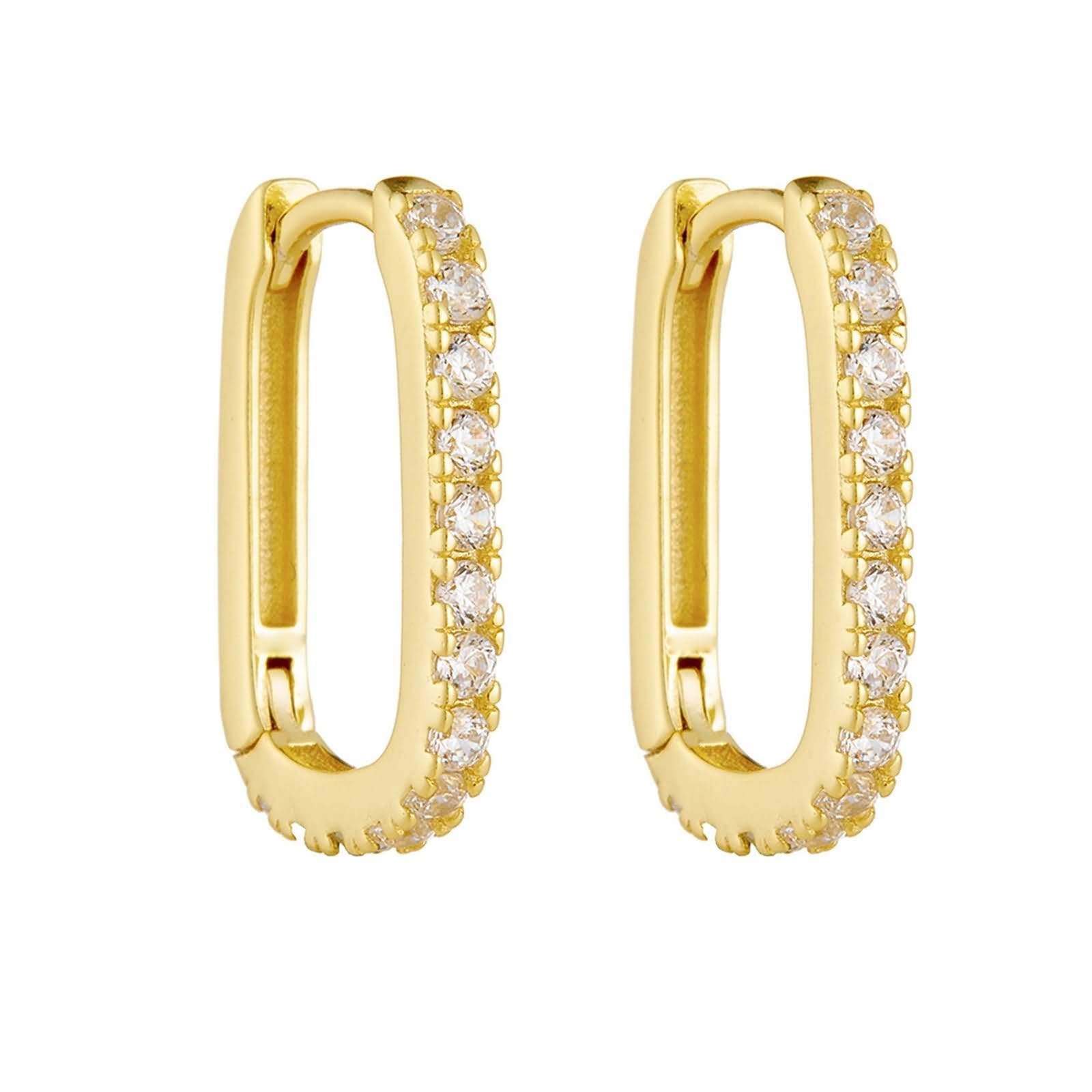 Orecchini Donna a Cerchio 14K 585 Oro Giallo, Orecchino Cerchio Donna Ipoallergenico Design Ovali con Moissanite Rotondi Orecchini Huggie Sposa Matrimonio Leggeri
