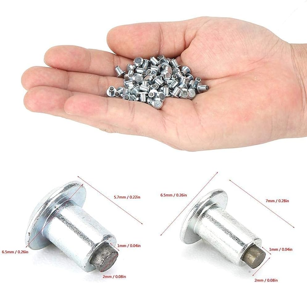 Tire Valve 100Pcs 6.5mm/0.3in Wheel Tire Stud Screws Anti-Slip Nails for Car Motorcycle ATV UTV (JX6.5-6.5-1)
