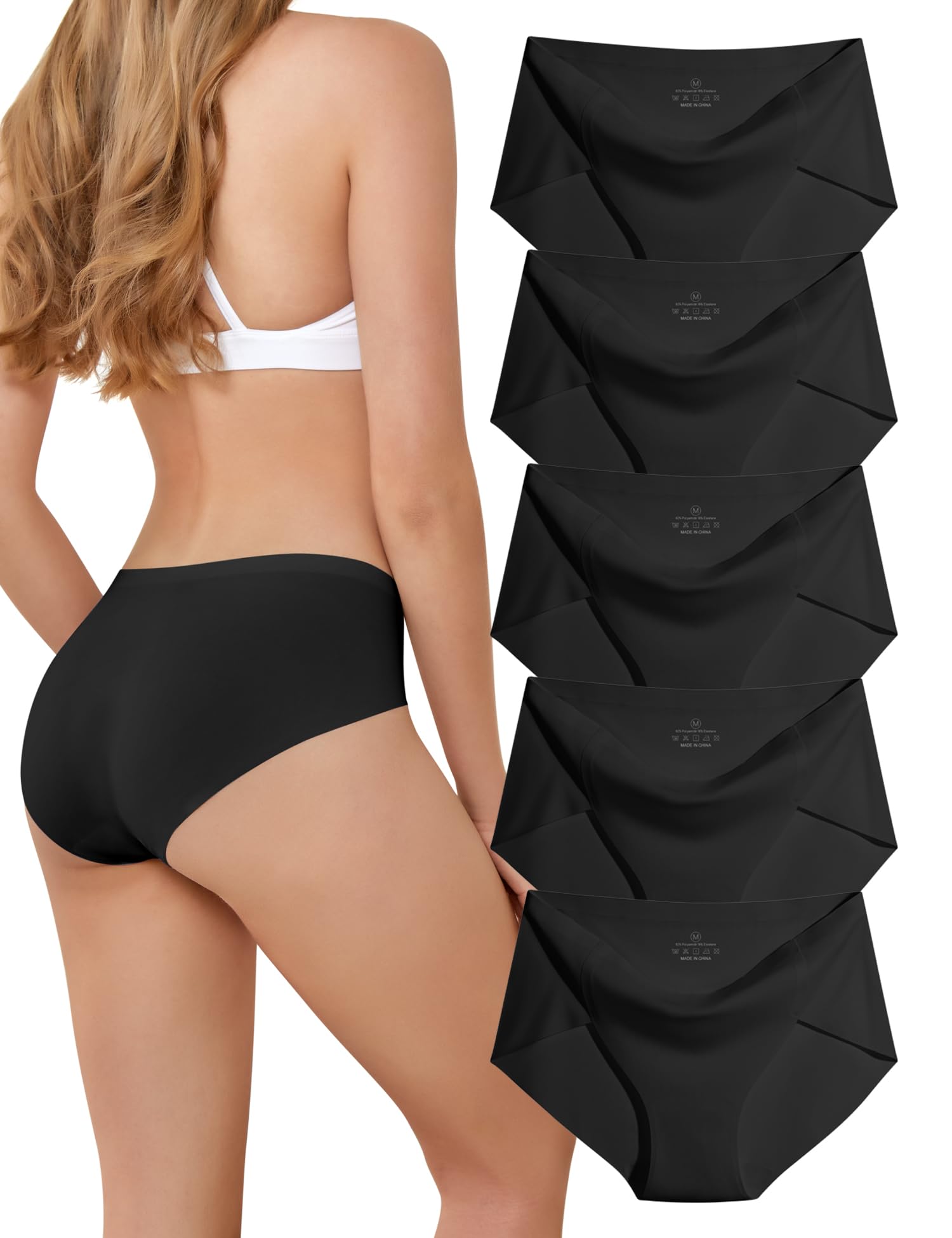 Memouniva Unterhosen Damen Seamless Slips Nahtlose Unterwäsche Frauen Stretch Unsichtbare Hipster 5er Pack