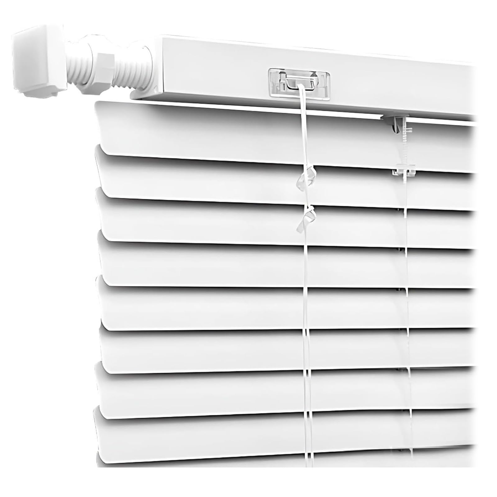 No Drill Cordless Aluminium Blinds 25mm Slat, Venetian Blinds for Windows, Bathroom Blinds, Kitchen Door Blinds, Waterproof Blackout Shutters 50 60 76 80 90cm Privacy(White)