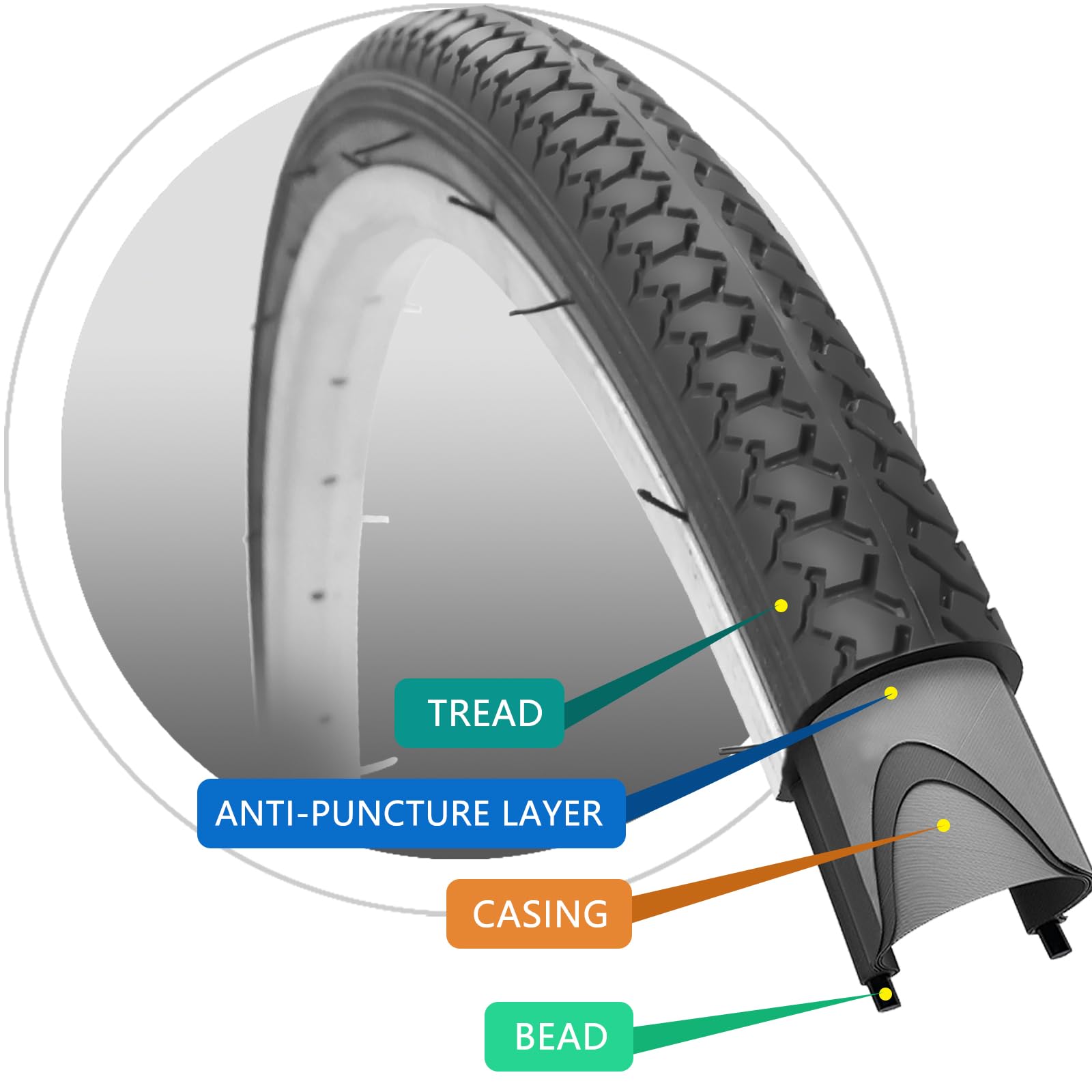 SIMEIQI 24X1 3/8 (37-540) Bike Tires 24