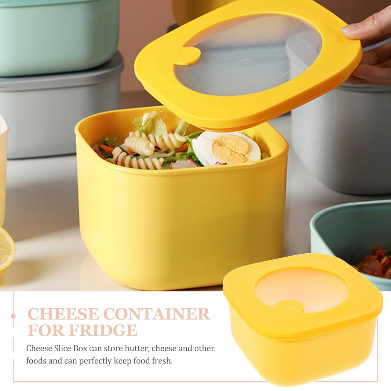 Unomor Fridge Cheese Box Cheese Slices Boxes Fresh Keeping Cheese Cases Butter Boxes Fine Workmanship and Texture