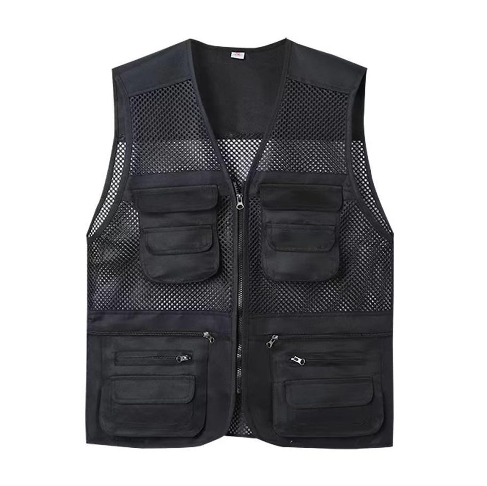 CLSQLXYJZC Gilet Pesca Uomo Per Attività All'aperto, Gilet Casual Multitasche Traspirante Senza Maniche Con Cerniera In Rete Traspirante, Giacca Lavoro Alla Moda Fotografia All'aperto Viaggio