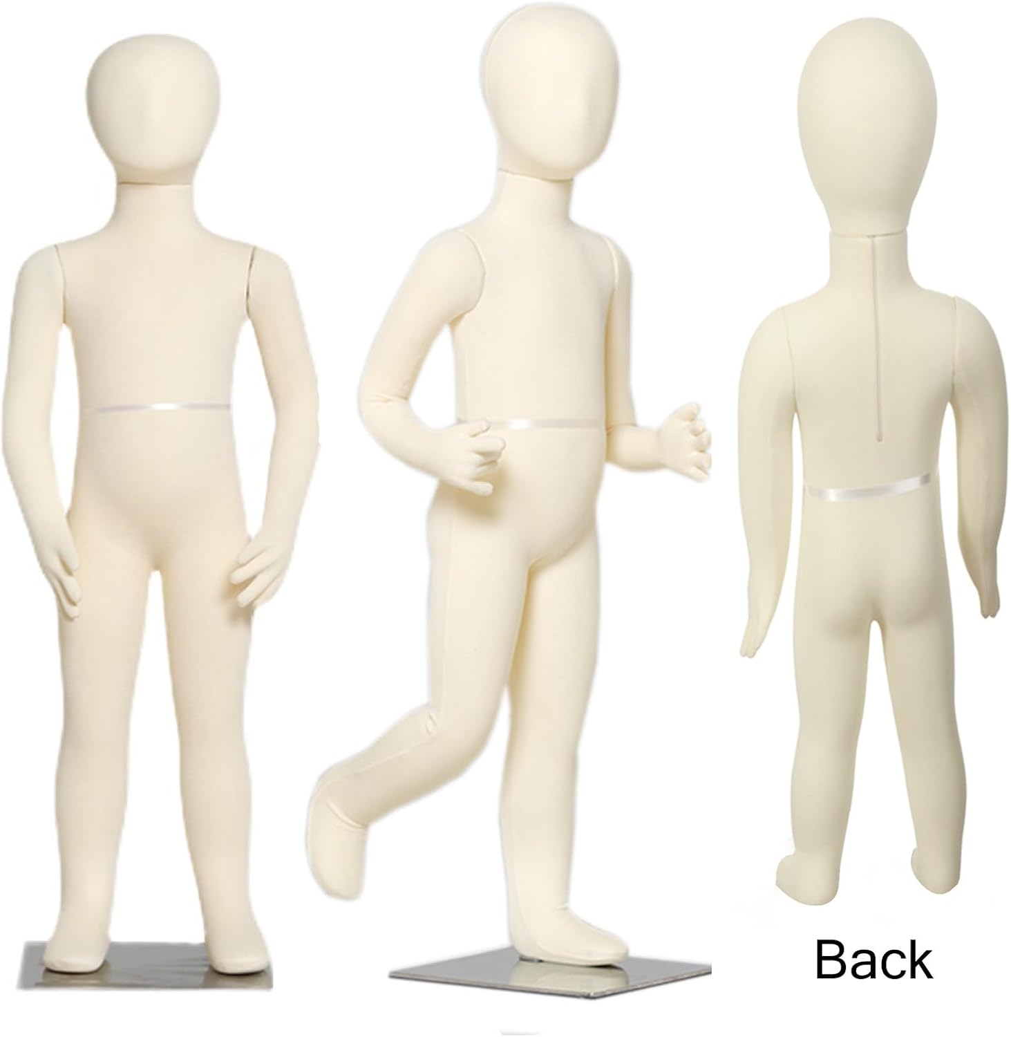 30 40 50 60 Inch Height Child Mannequin Full Body, Adjustable Detachable Sewing Manikin with Metal Base, Commercial Kids Dress Form Display Dummy(9 Years Old)
