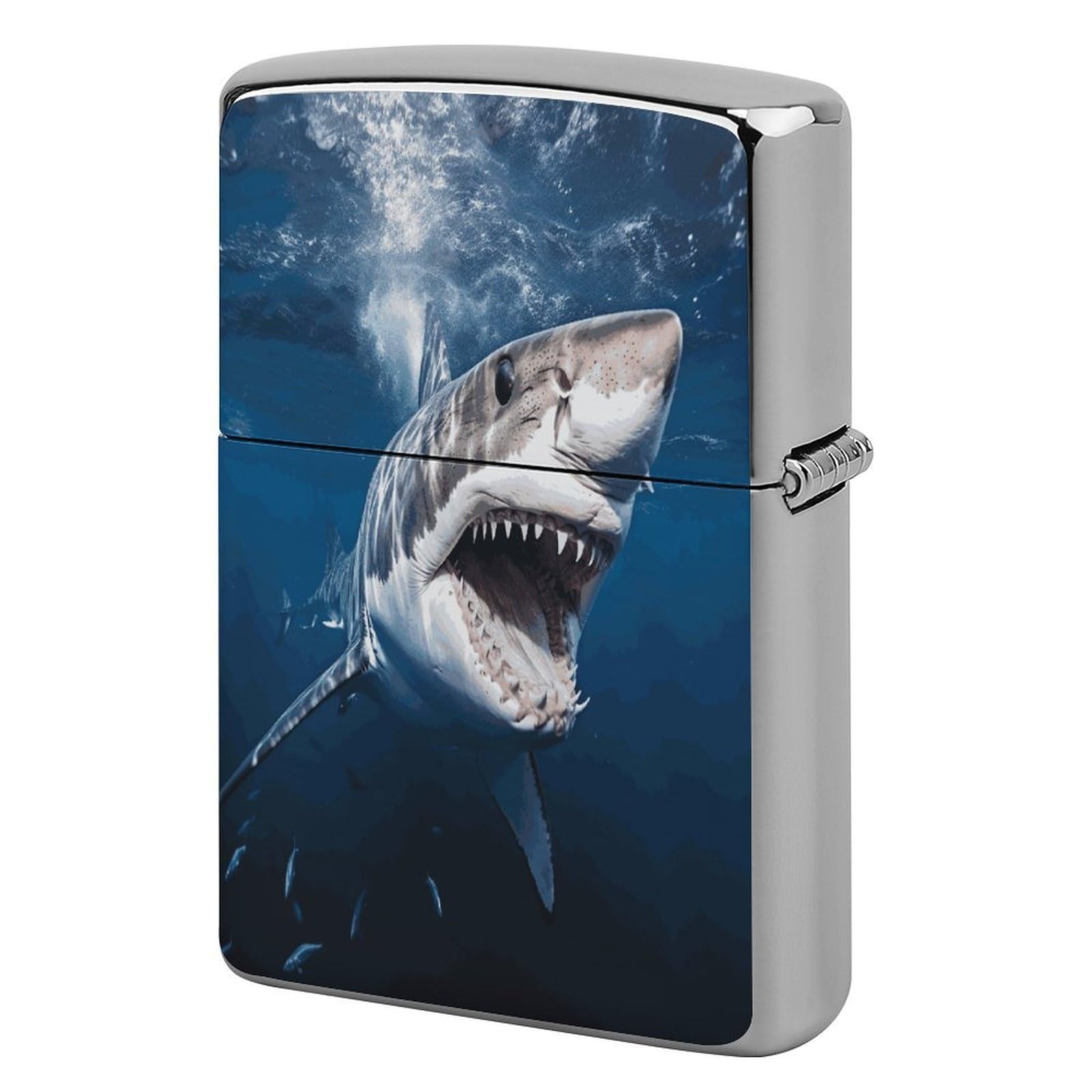 Fekiloot Style Great White Shark Opens Mouth Lighter Case Cover Lighter Holder