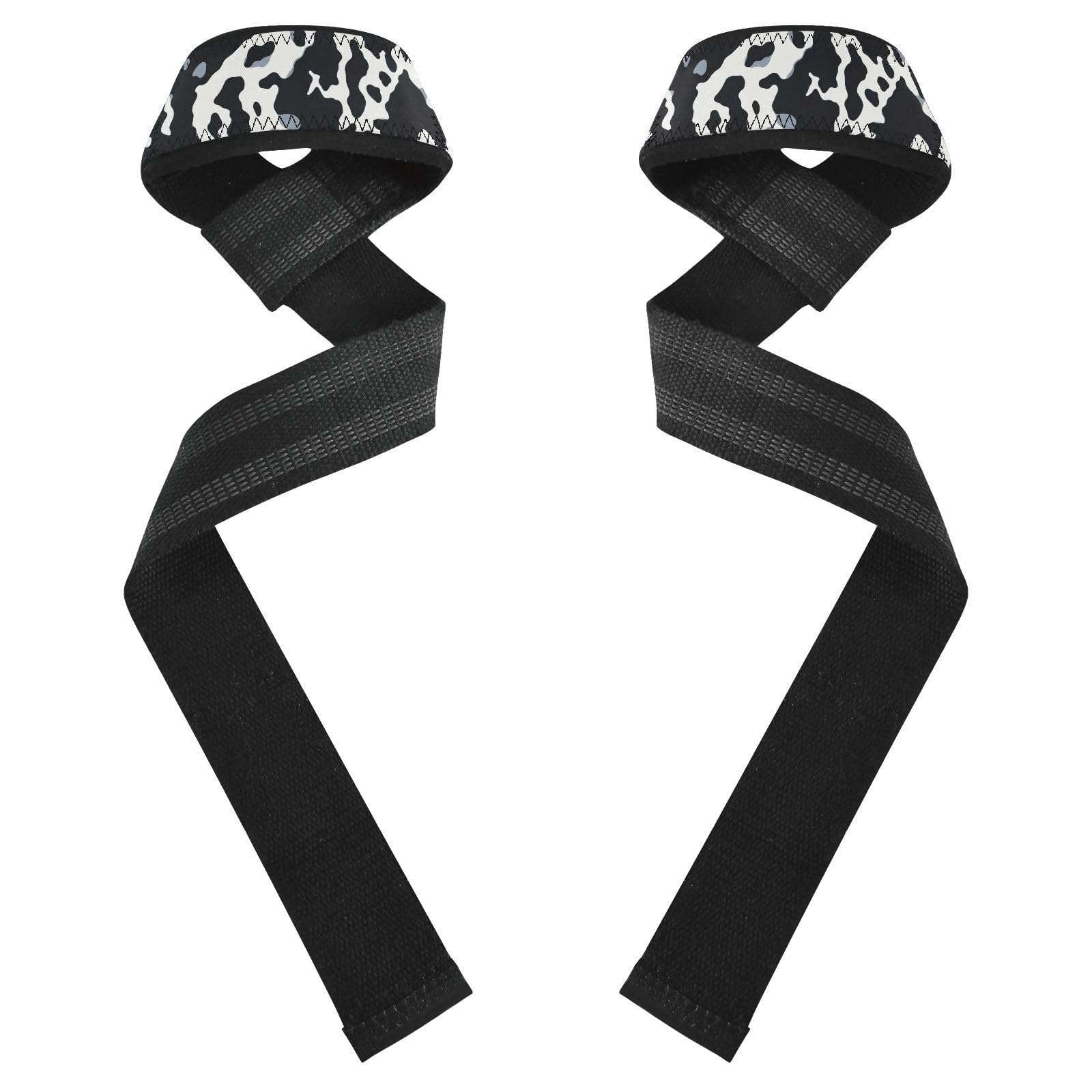 Nander Cow Texture Wrist Straps for Weightlifting,Lifting Straps with Neoprene Cushioned Wrist Padded and Anti-Skid Silicone for Strength Training,Bodybuilding,Deadlifting