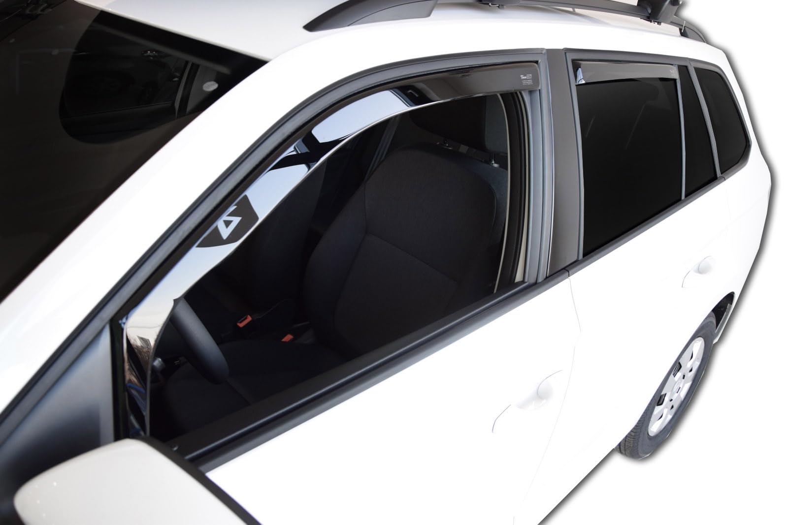 J&J AUTOMOTIVE Deflettori d'Aria per Skoda Fabia 3 5-Porte Berlina/Wagon 2014-2021, Set da 4 Pezzi, Nero Fumé Oscurato Heko