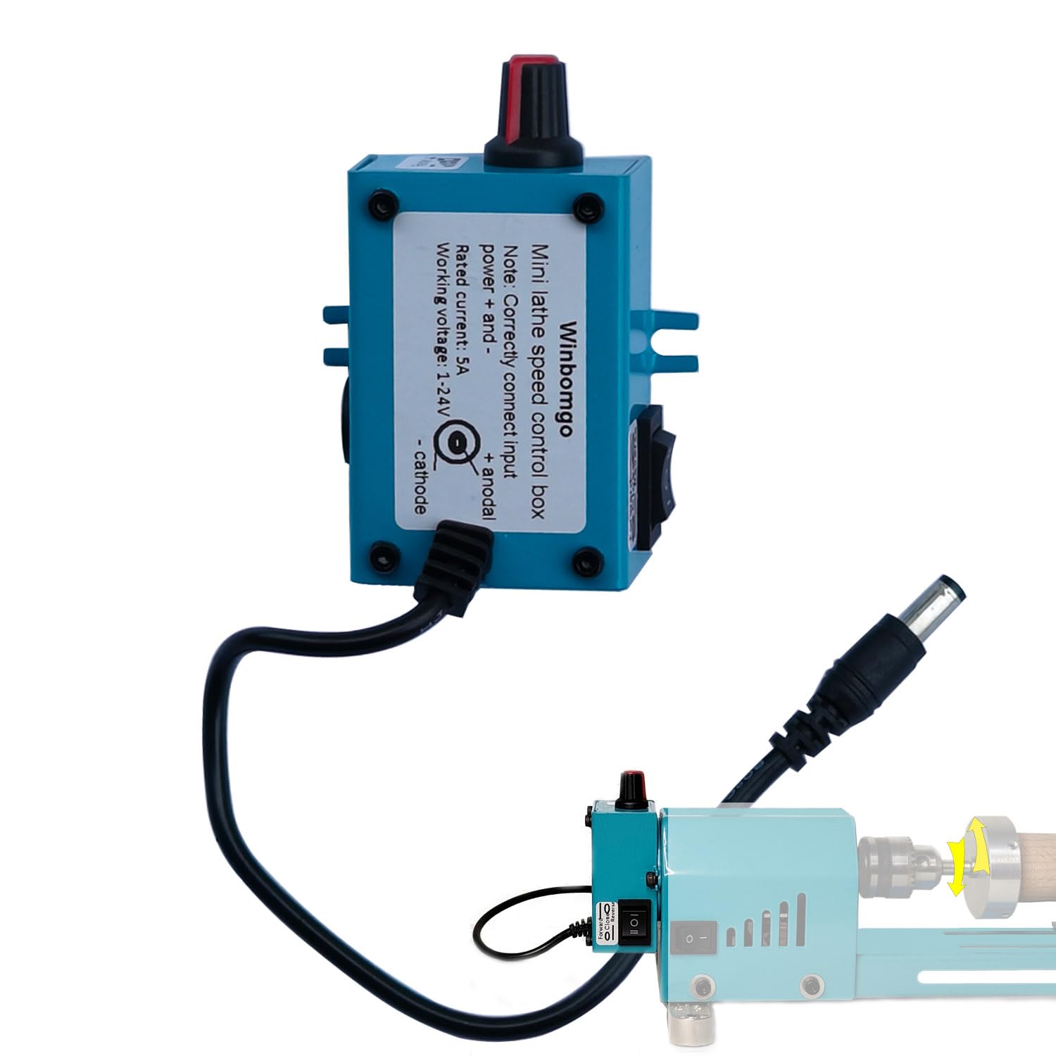 FesmTek Mini Lathe Dc Motor Speed Infinite Speed Control Box Enhance The Operating Experience, Wide Range Of Applications, Operating Voltage 1-24v