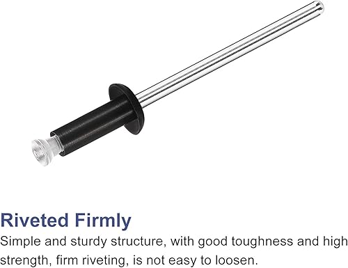 Miniatura 9 de uxcell Remaches ciegos de nailon, 18 x 14 pulgadas (0.126in x 0.252in), cierre de remache para tablero de PC, color negro, 25 unidades