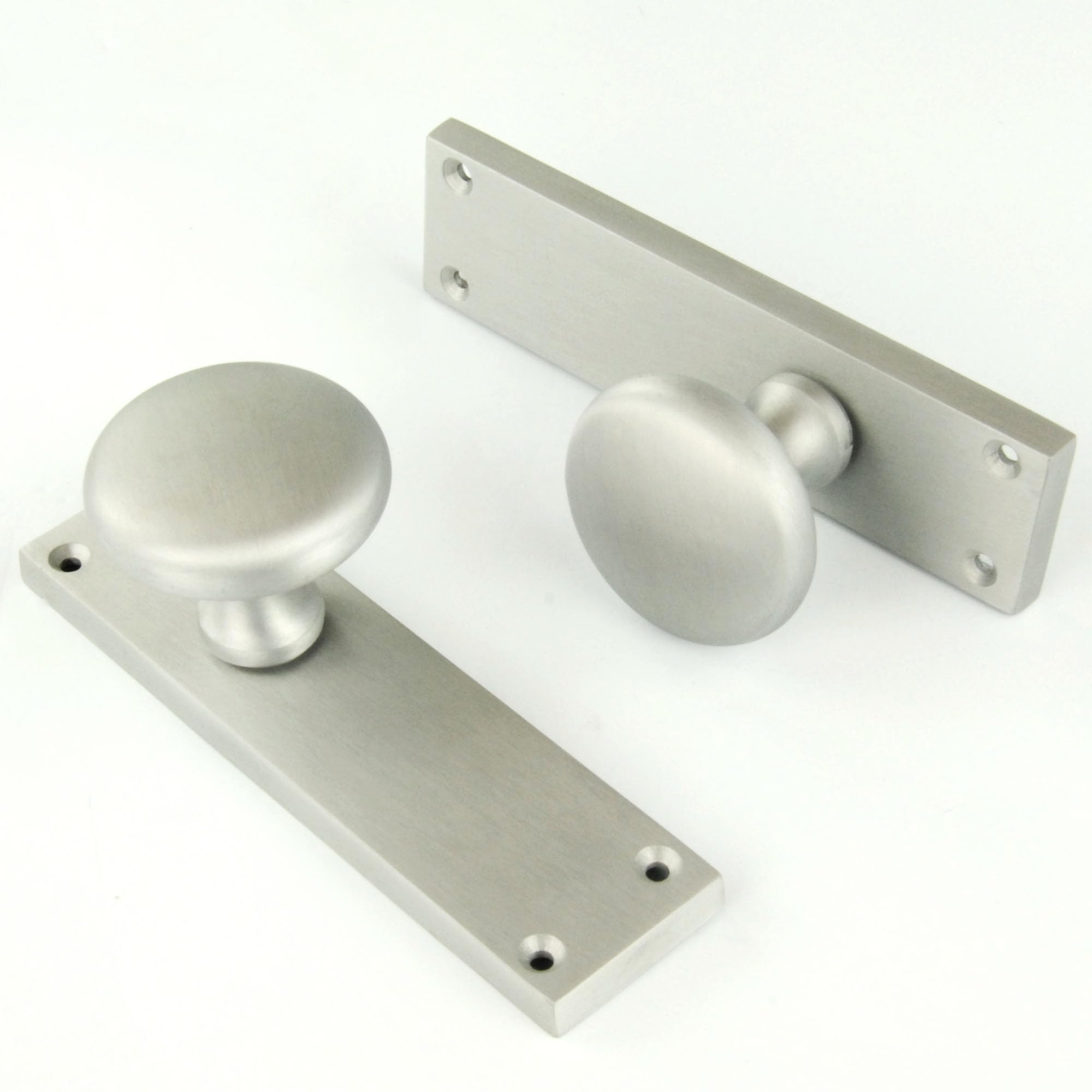 Underground Parts Satin Brushed Nickel Satin Nickel Round Door Knobs Handles On Backplate Matt Brushed Silver Chrome