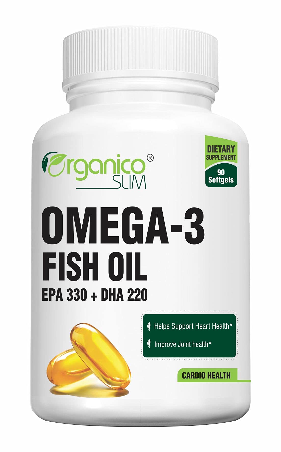 Organicoslim Omega 3 Fish oil for brain, heart and eye health, 60 Capsules