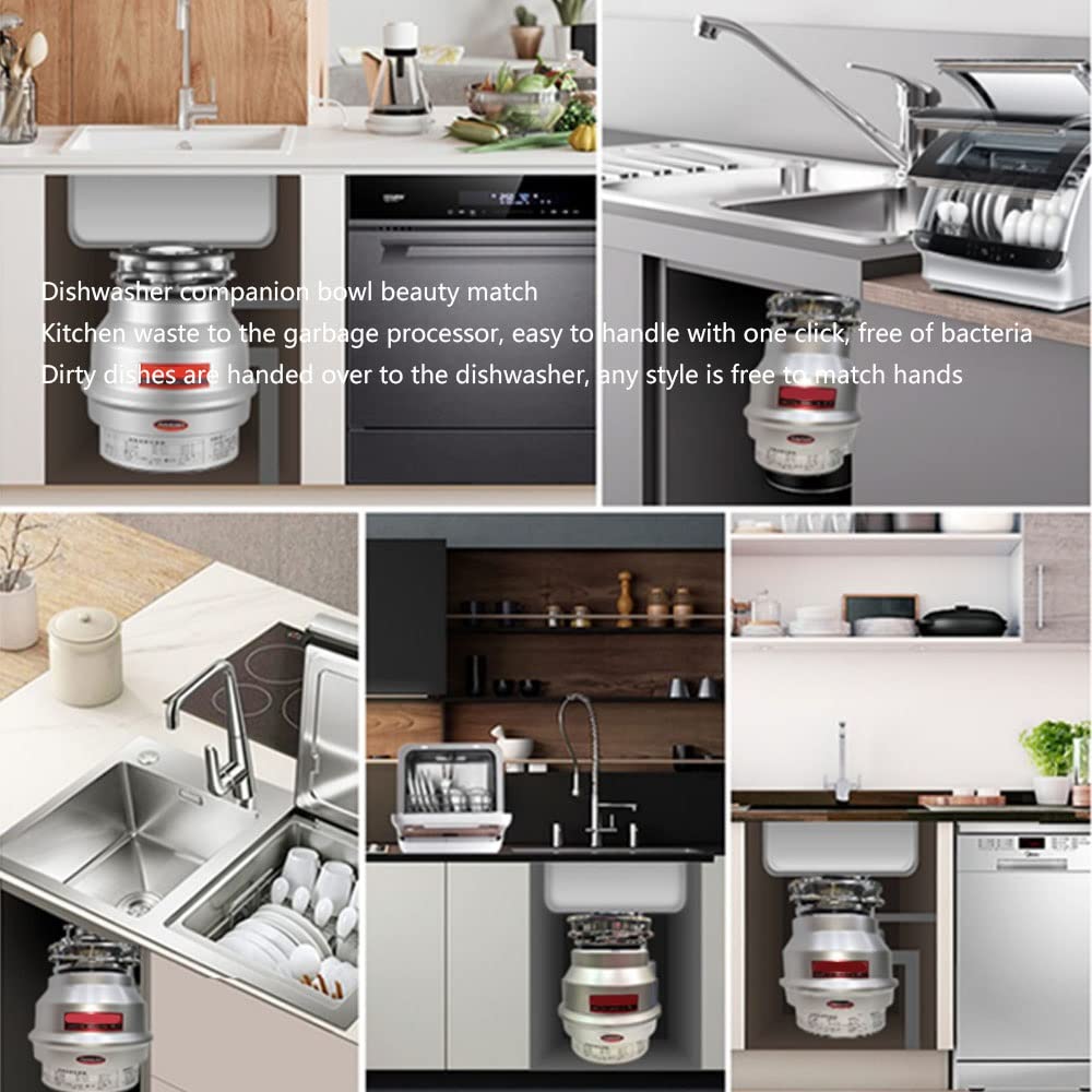 Trituradora De Residuos De Cocina Con Interruptor De Aire Eliminación De Basura De Residuos De Alimentos Trituradora De Acero Inoxidable Alimentación Continua Astilladora/Trituradora De Basura 550W