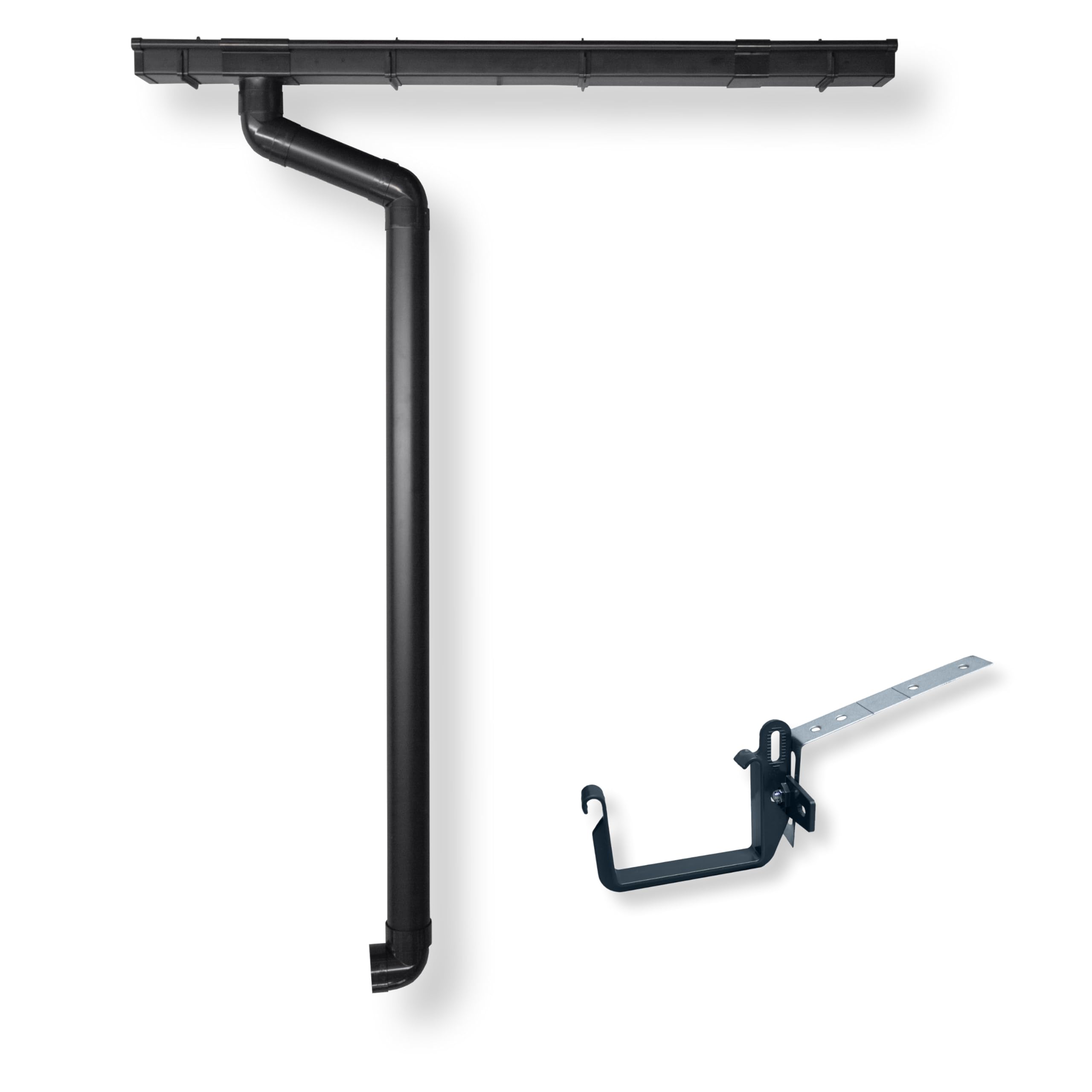 4 Home & Garden Gouttière RG 70 avec angle de montage - Kit complet avec tuyau de descente jusqu'à 650 cm - Type 200 tuyau de descente DN 60 - Plastique PVC anthracite (longueur du toit jusqu'à 250 cm