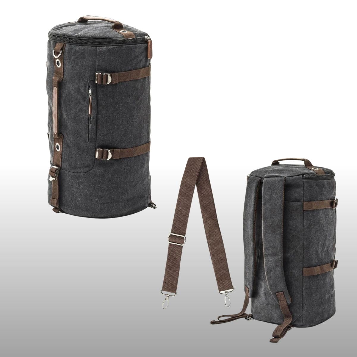 Mochila Moto/Bolsa Trasera Canvas Craftride Vintage VG8 35L Negro