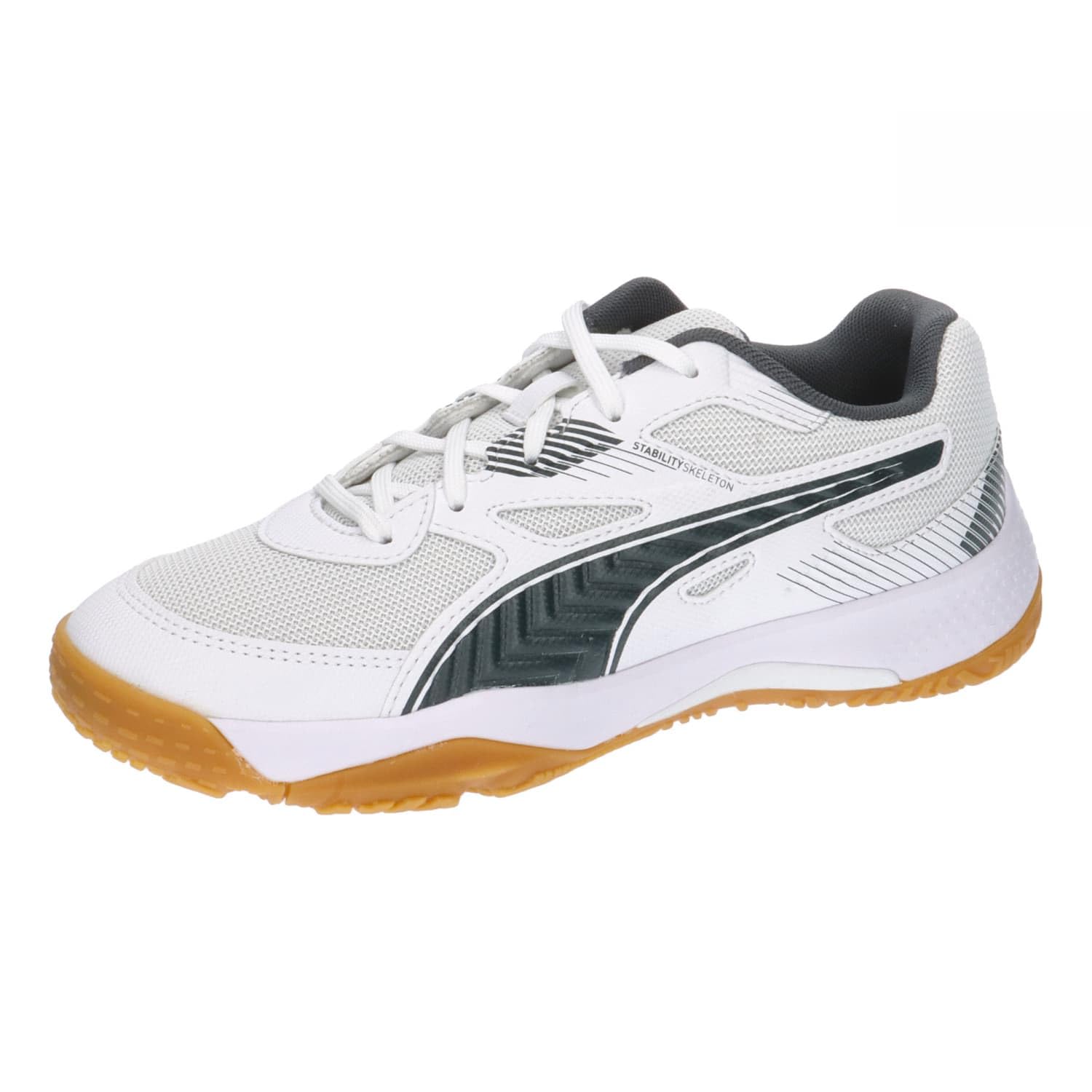 Puma Unisex Youth Solarflash Jr Ii Indoor Court Shoes, Puma White-Shadow Gray-Gum, 10 UK